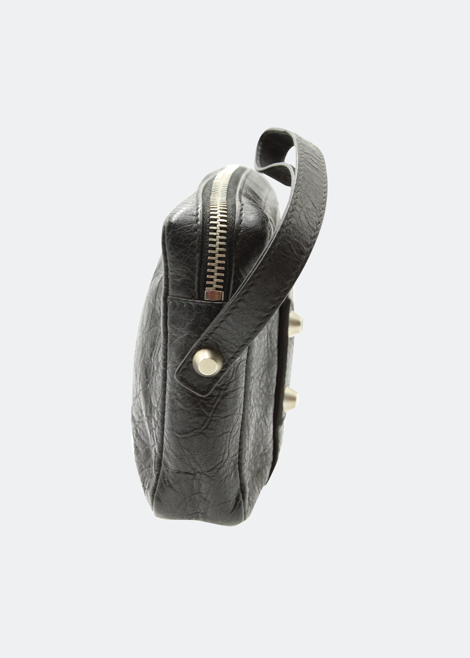 

Motocross toiletry pouch in black leather