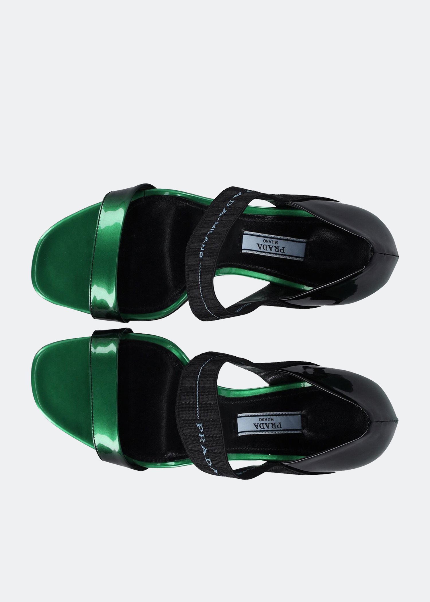 Prada elasticated logo strap on sale sandals