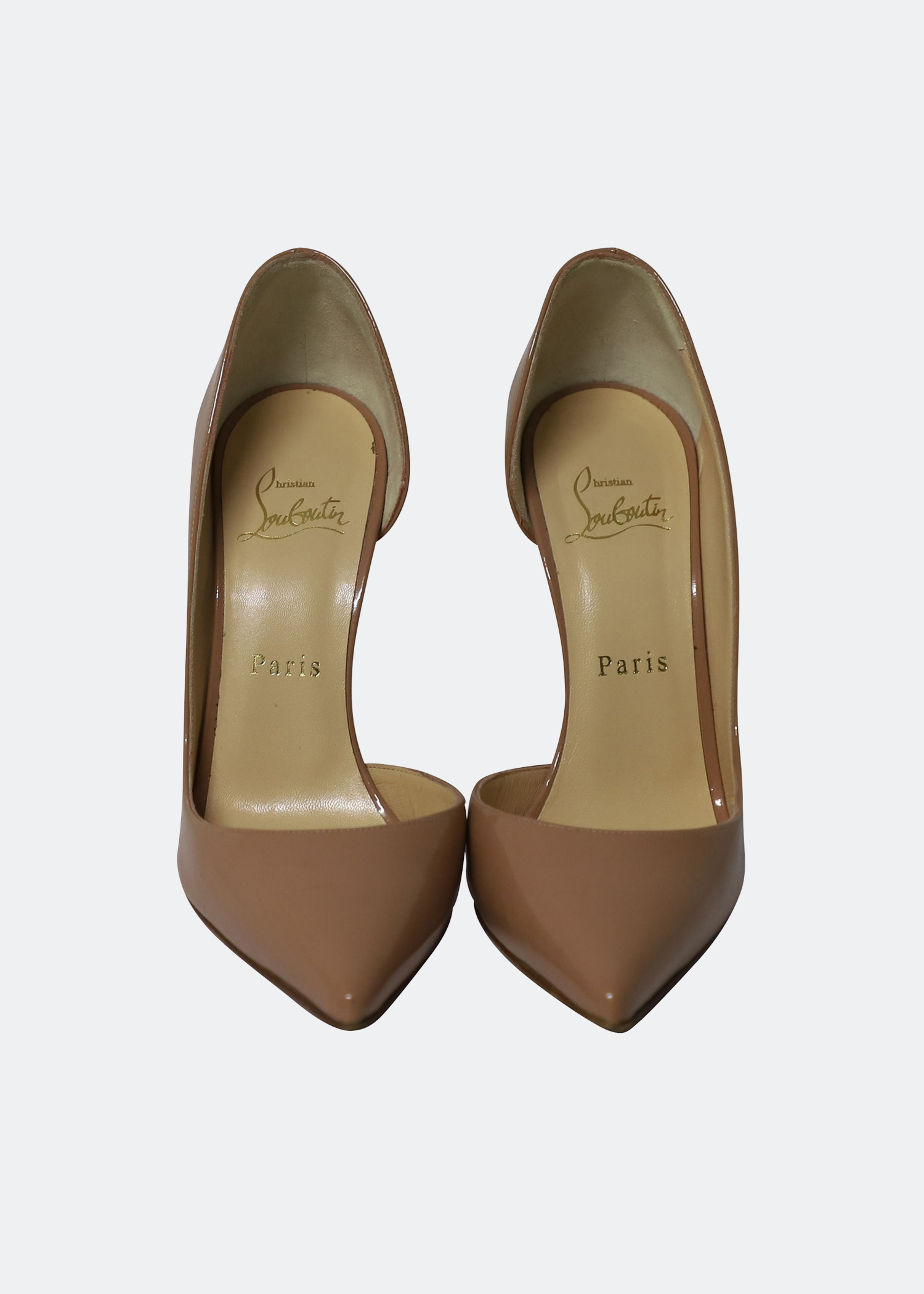 

Iriza d'Orsay pumps in nude patent leather, Beige