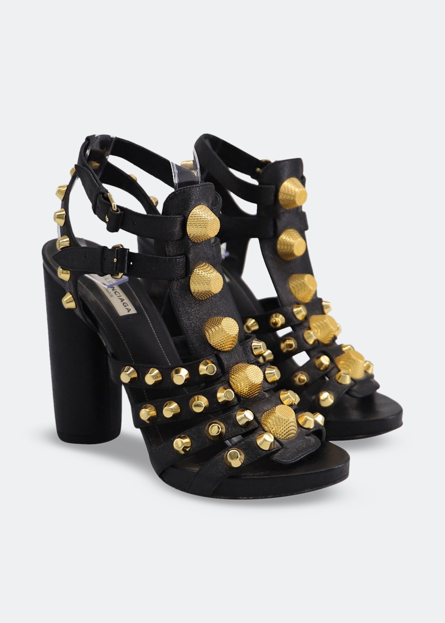 

Studded gladiator high-heel sandals, Black