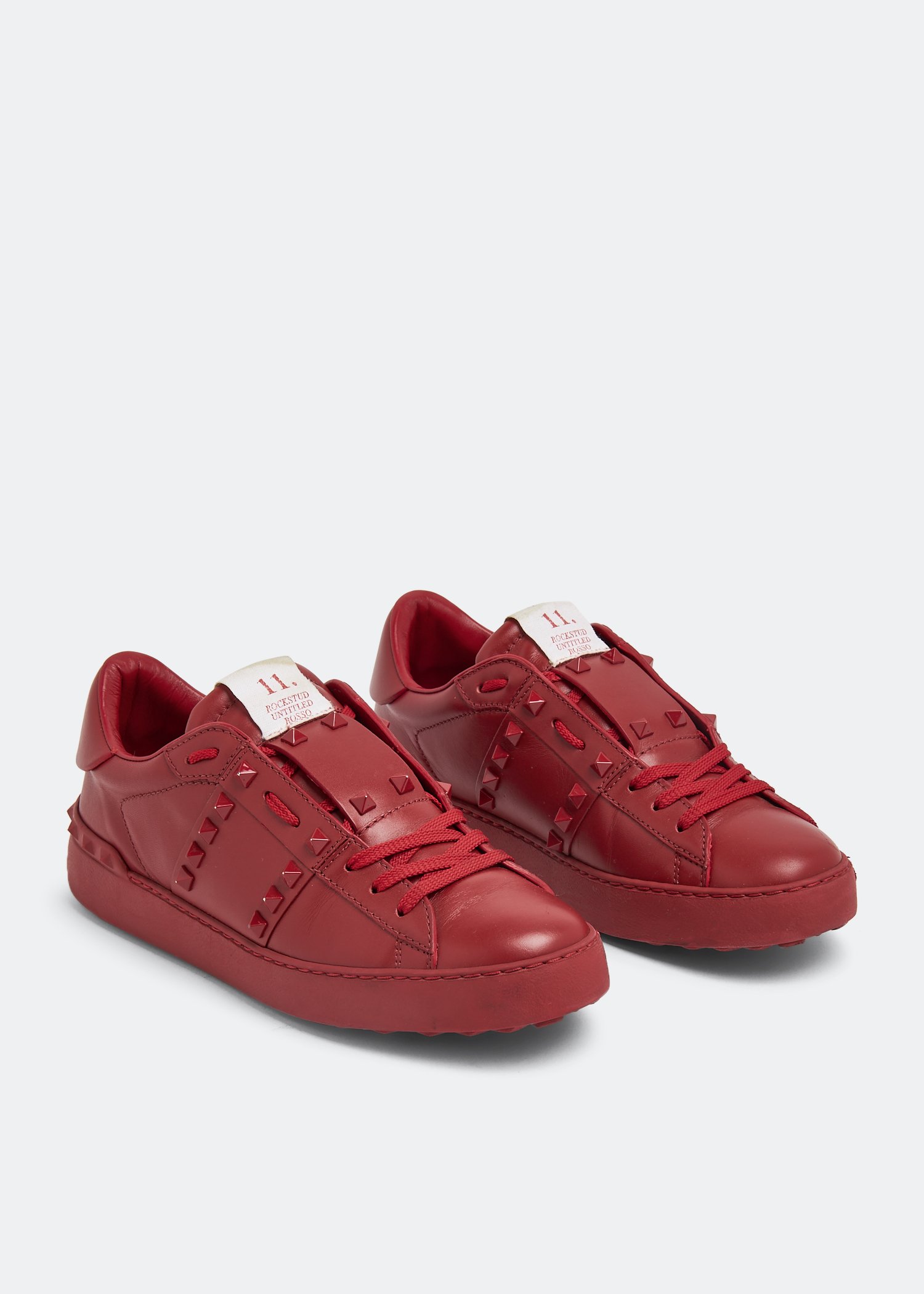 Valentino rockstud sneakers top red