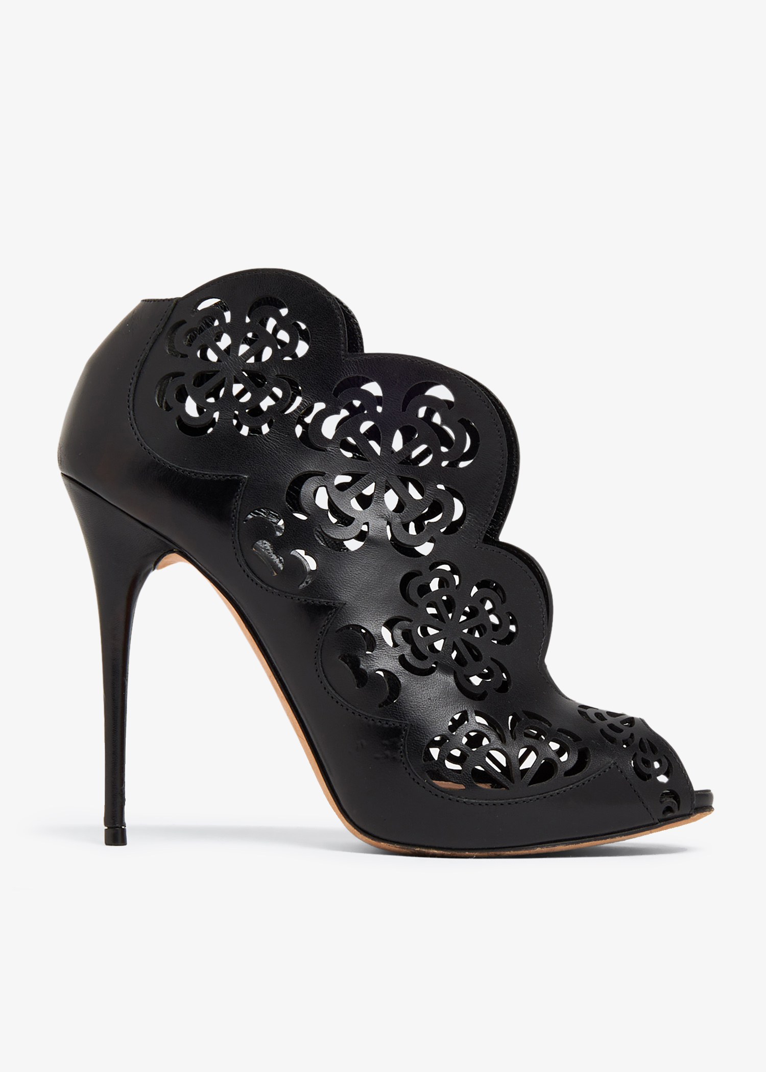 

Floral laser cut booties, Black