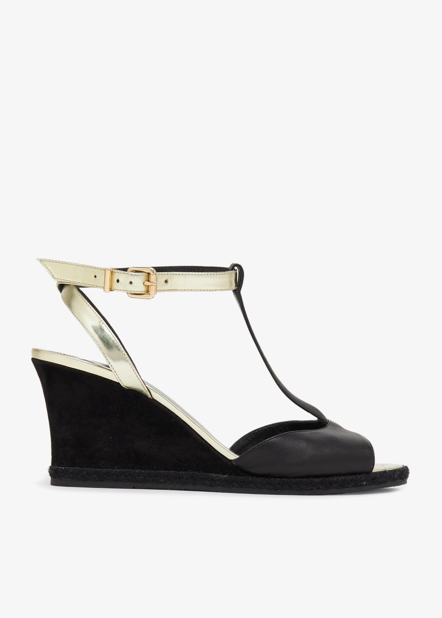 Fendi Pre Loved T bar wedge sandals for Women Black in UAE