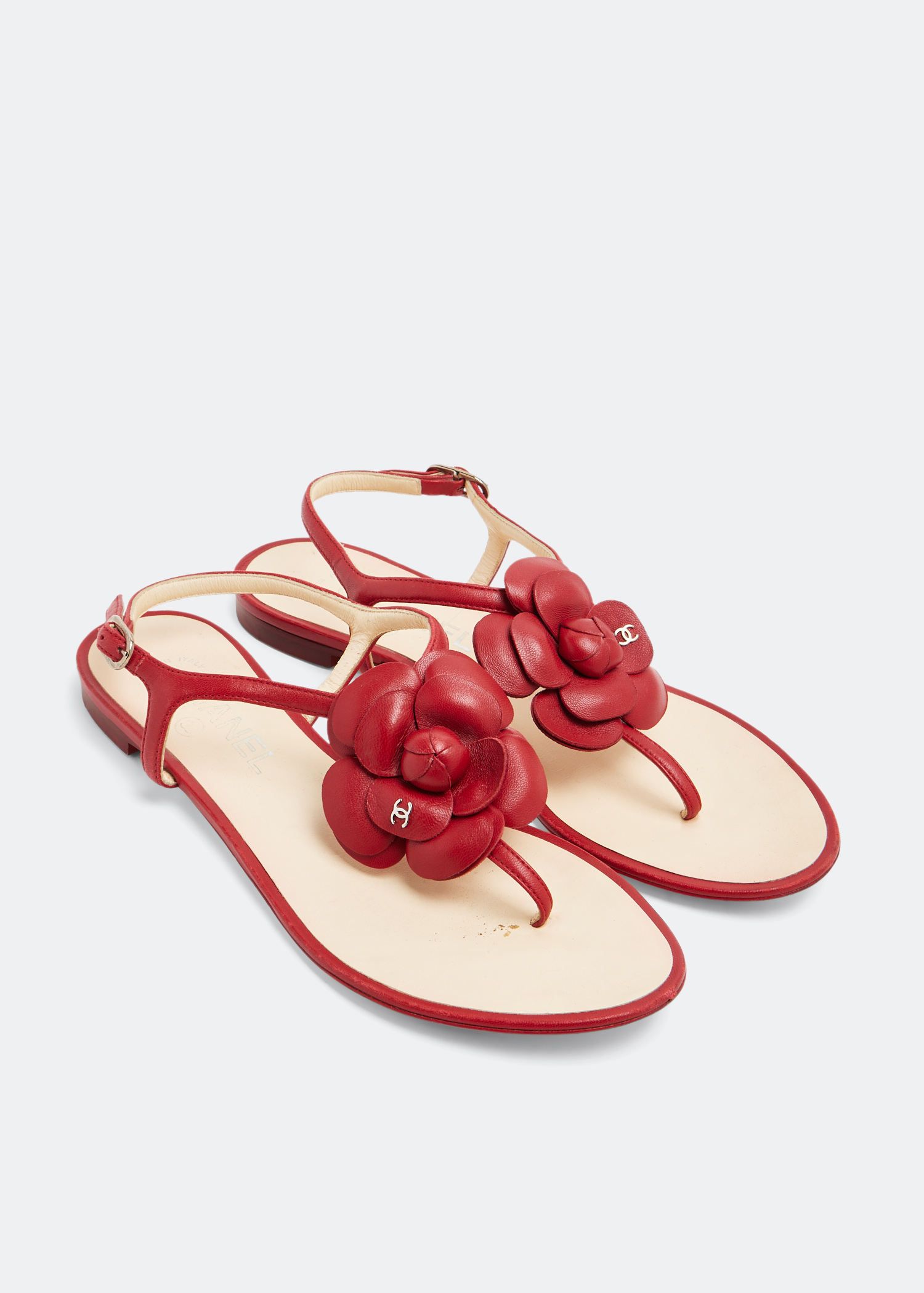 

Camellia sandals, Red