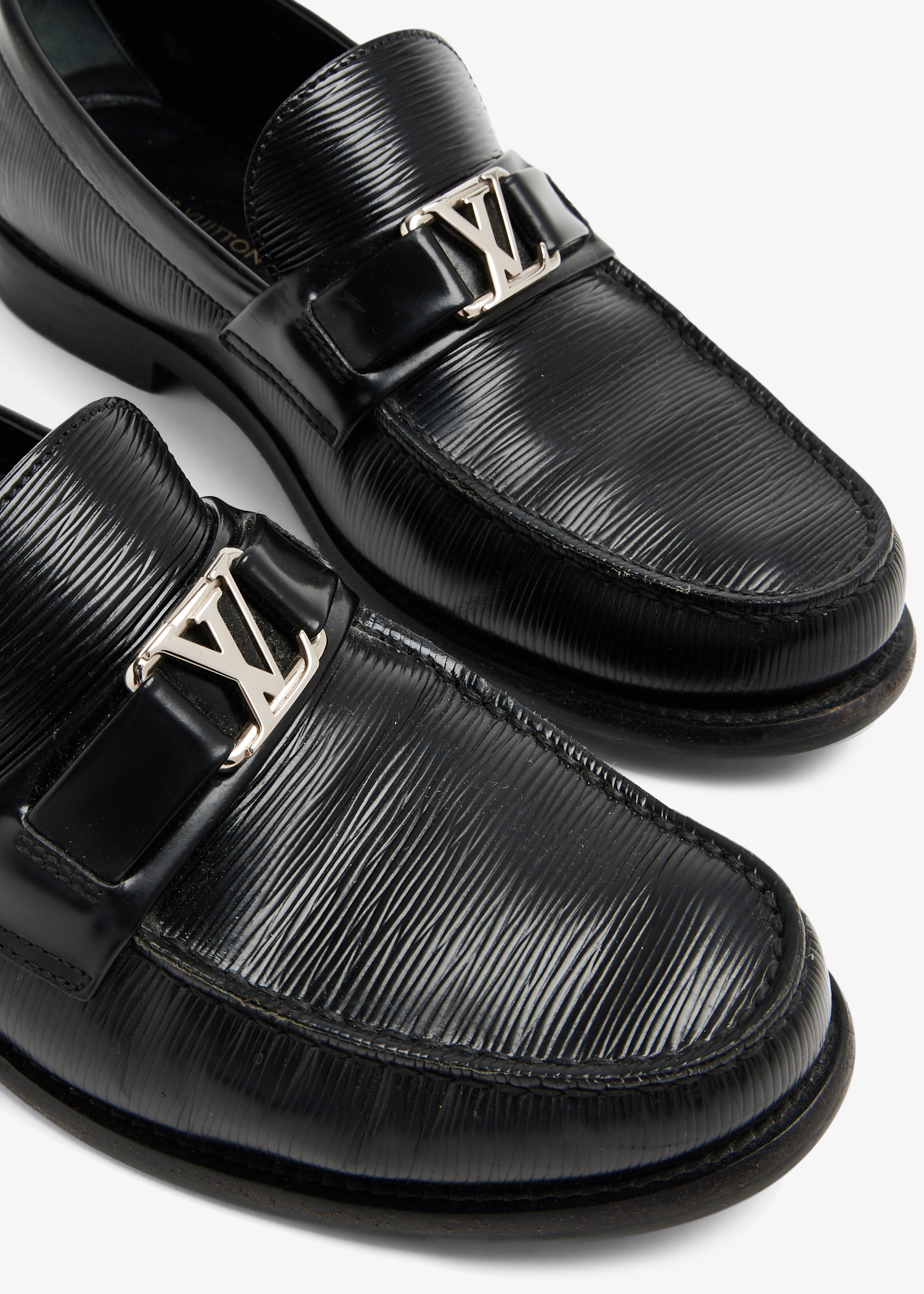 Louis Vuitton Black Epi Leather Major Loafers Size 47 Louis