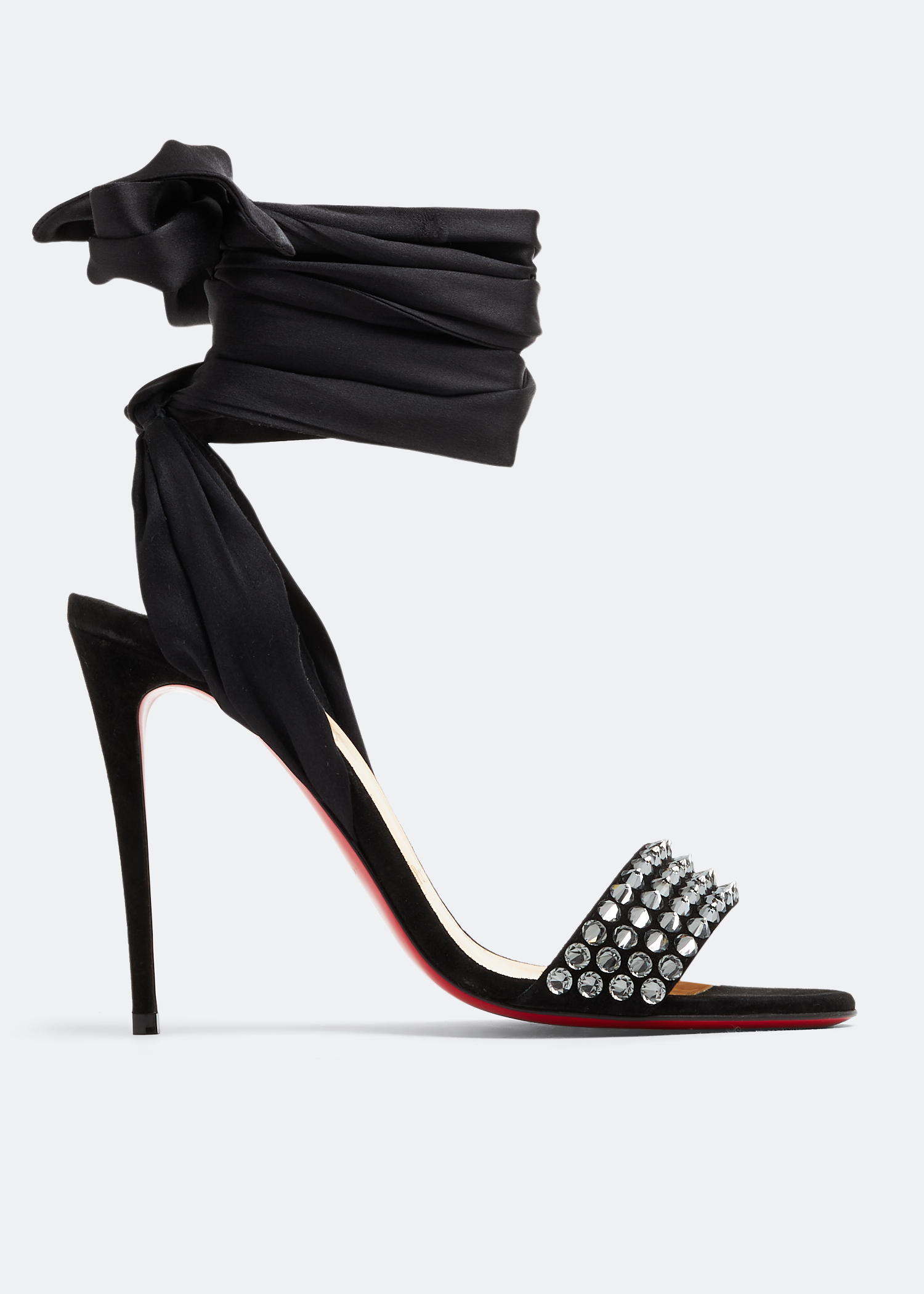 Christian Louboutin Pre-Loved Krystal Du Desert Spike sandals for Women -  Black in KSA | Level Shoes