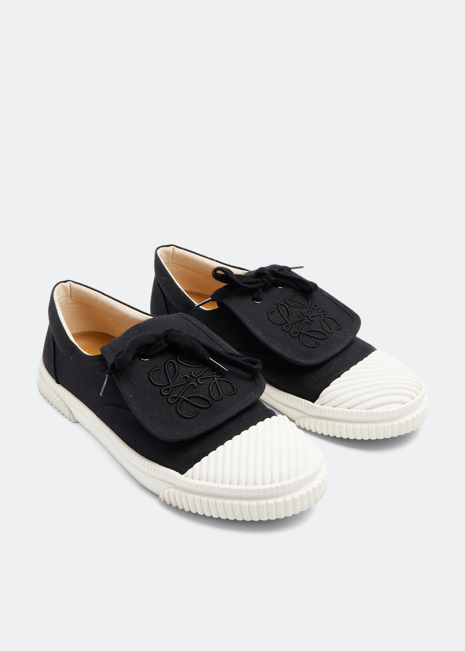 

Flap low-top sneakers, Black