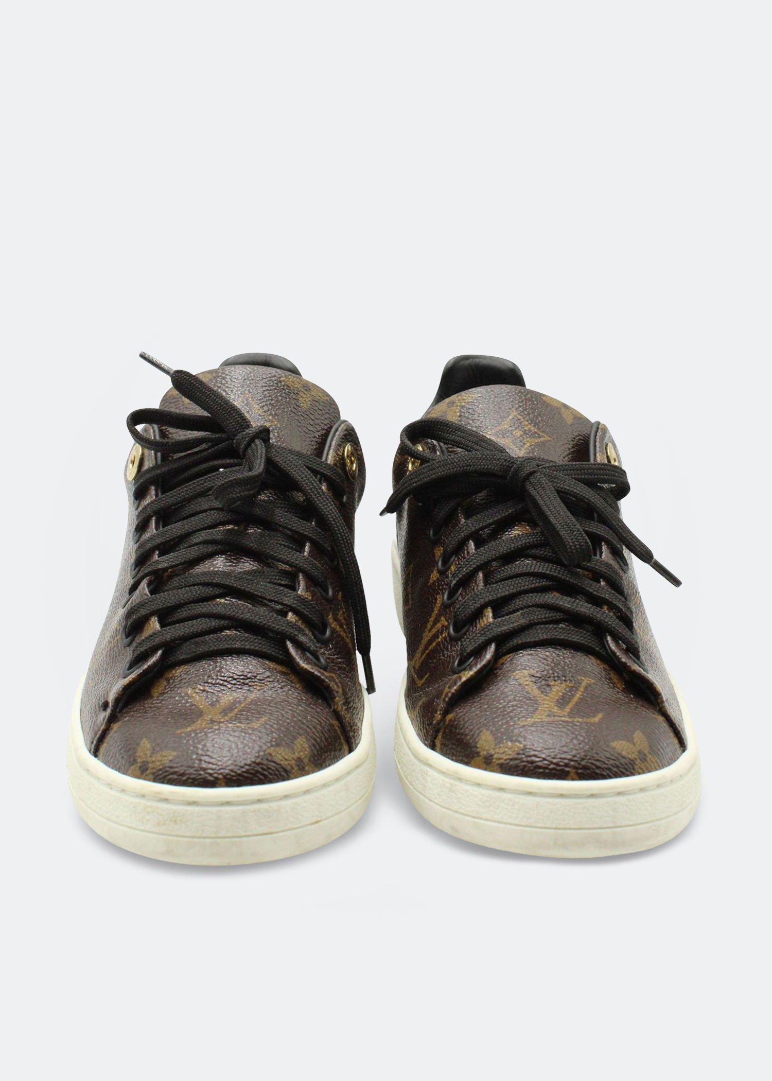 Louis Vuitton Brown Monogram Canvas Frontrow Lace Up Sneakers Size 35 Louis  Vuitton