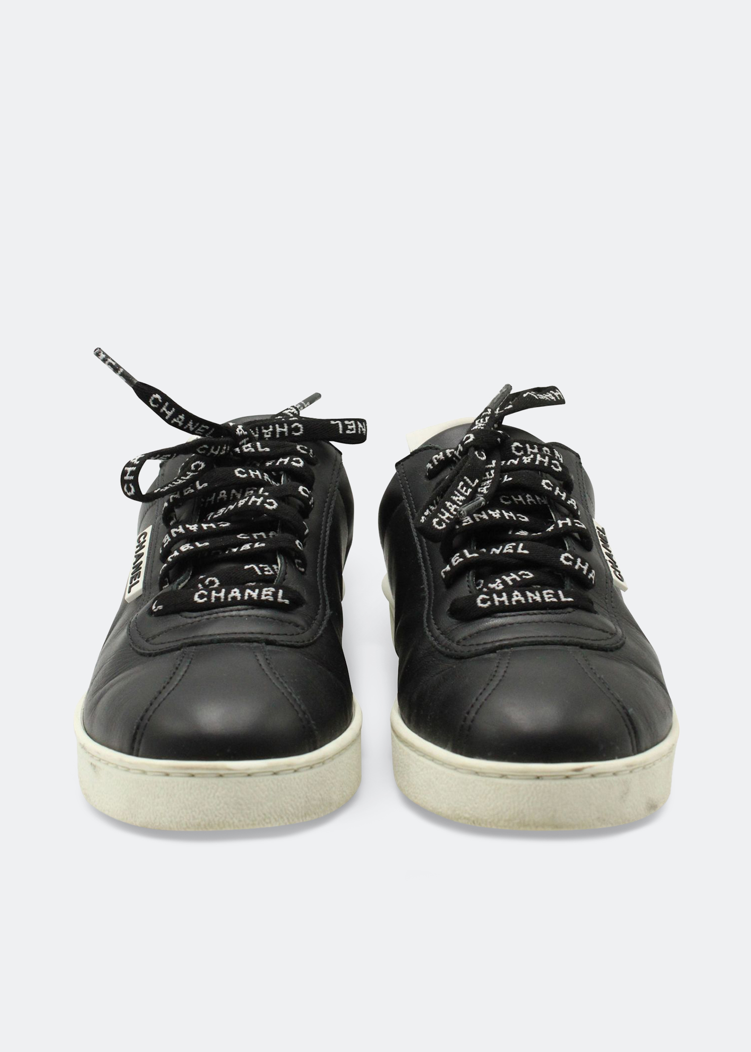 

Leather lace-up sneakers, Black