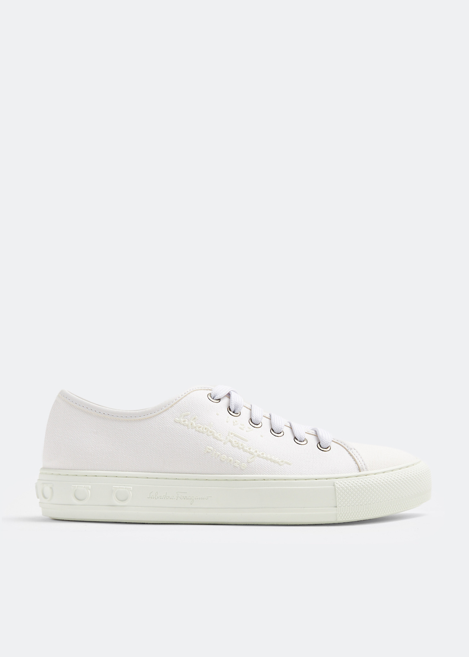 

Canvas logo sneakers, White