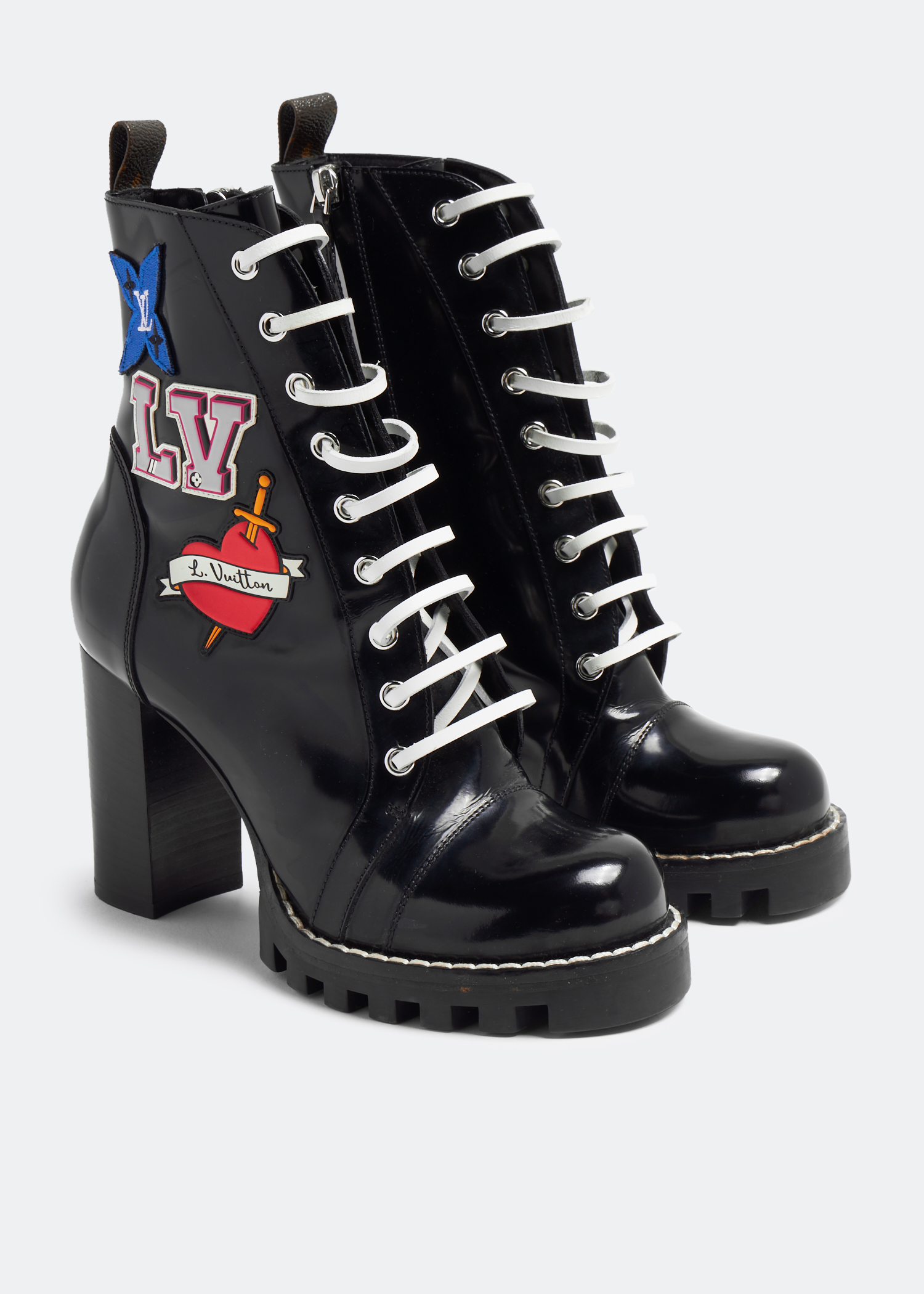 Louis vuitton black sales heart ankle boots