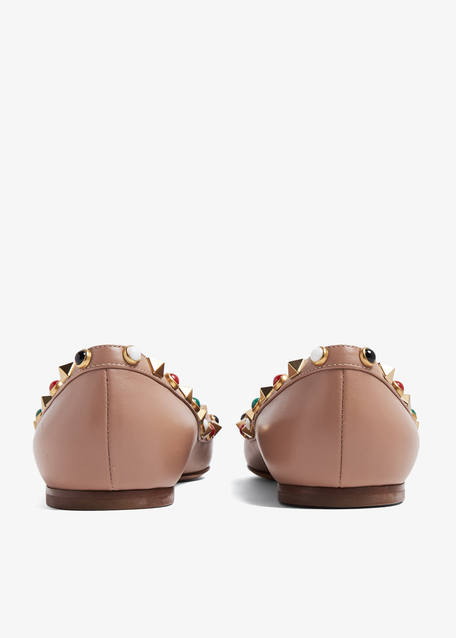 Valentino garavani rockstud leather ballet flats hot sale