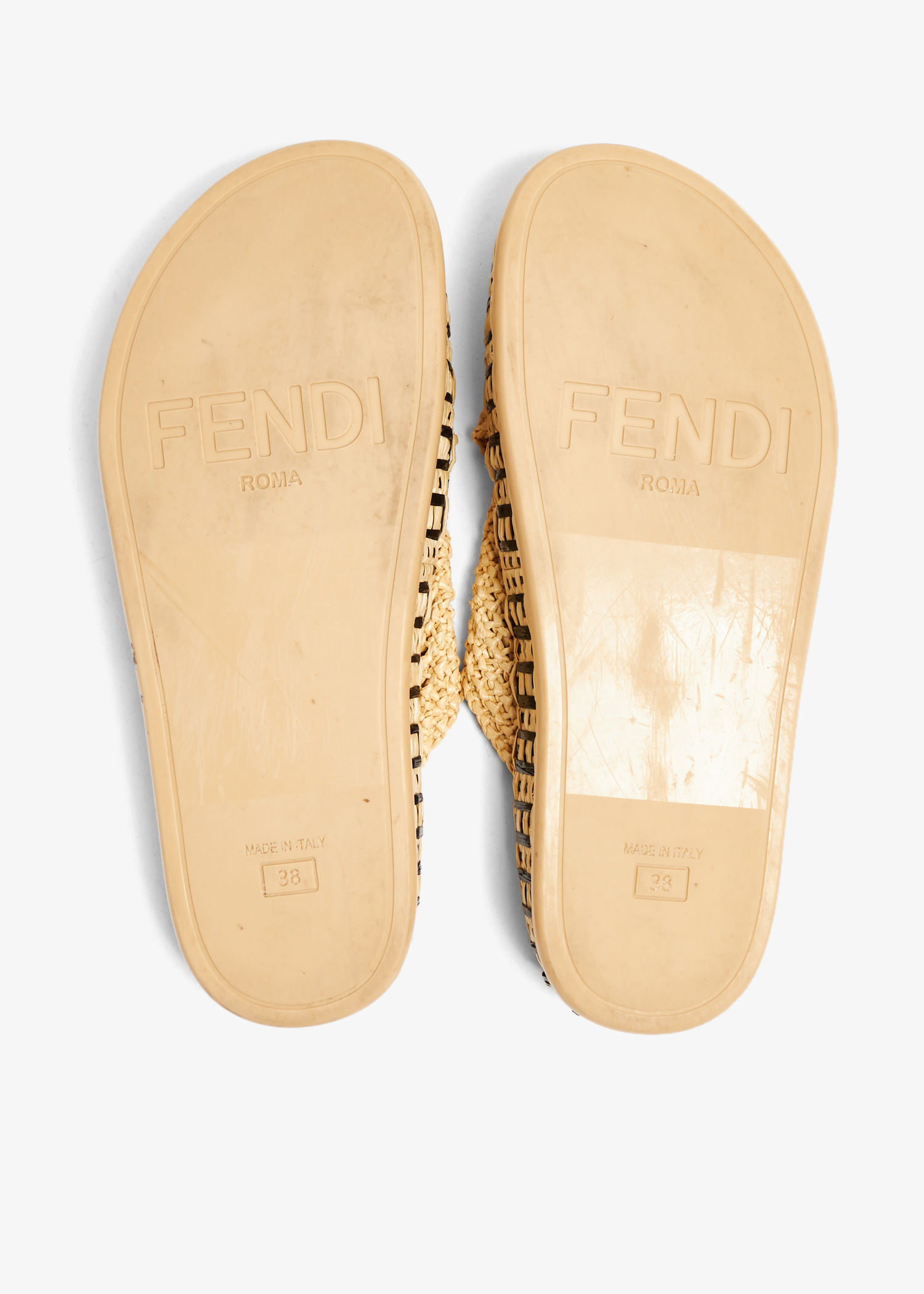 Fendi Pre Loved Forever FF slide sandals for Women Beige in UAE