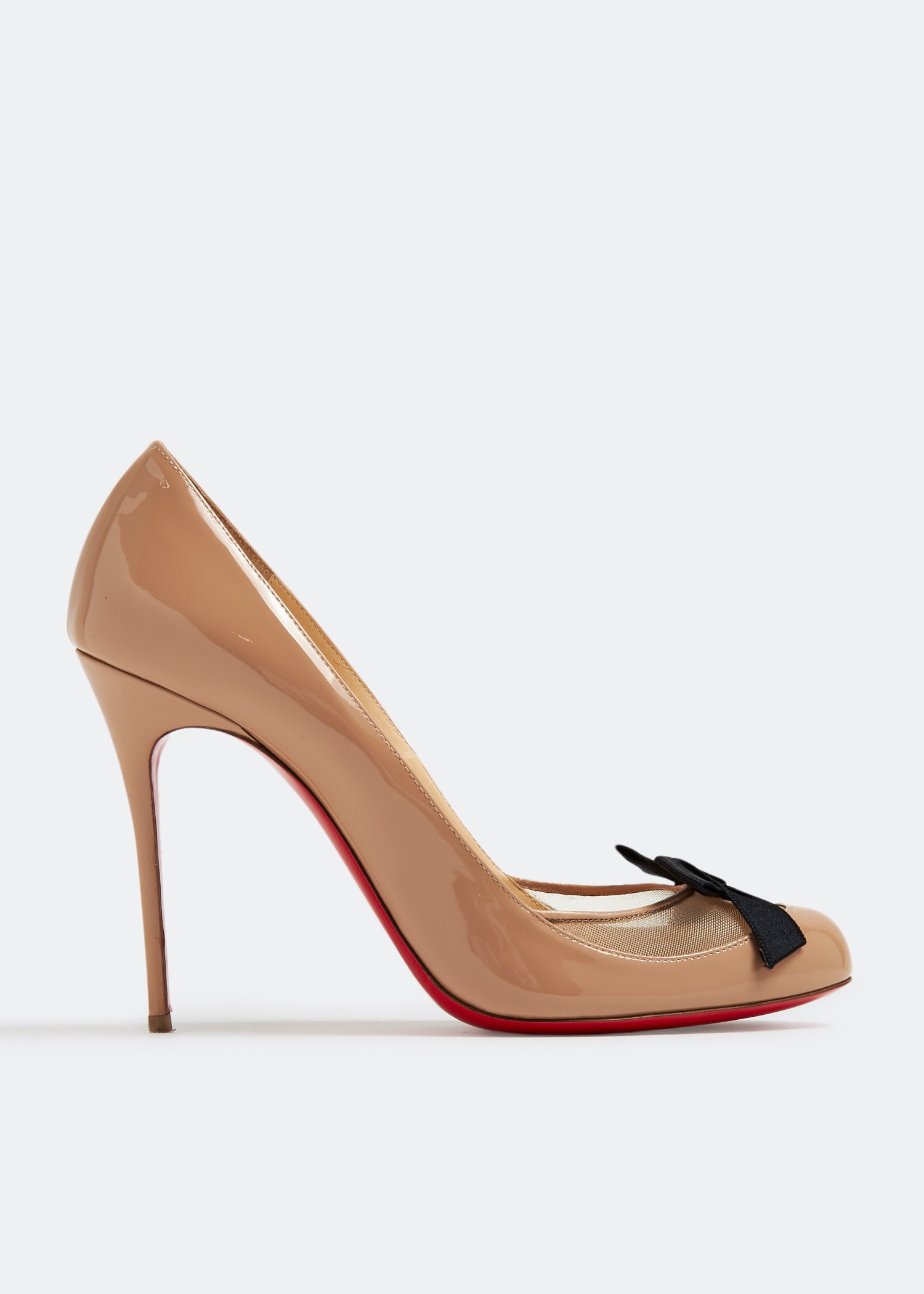 Christian Louboutin Pre Loved Love Me 100 bow pumps for Women Beige in Kuwait Level Shoes