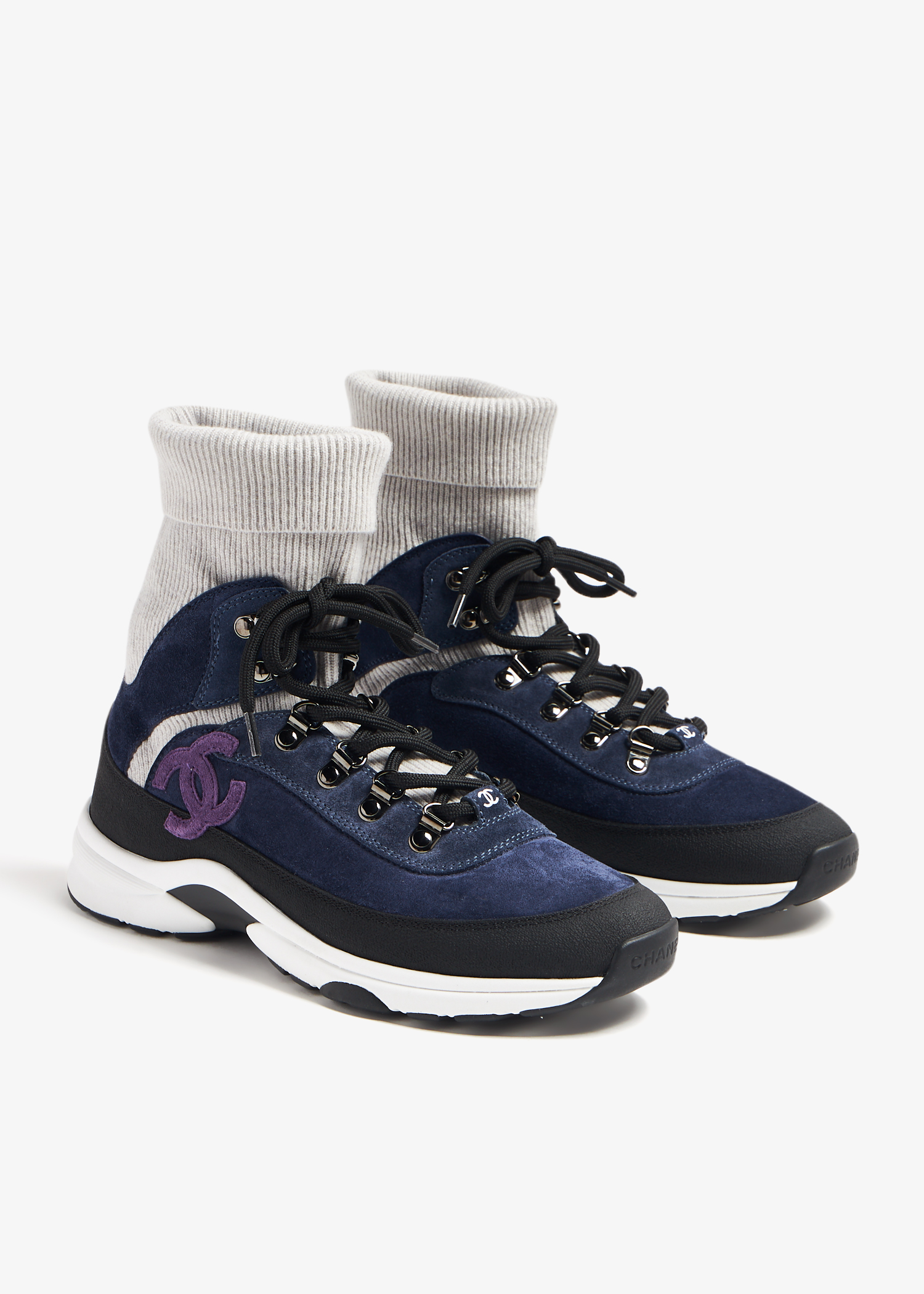 

Interlocking CC logo sock sneakers, Blue