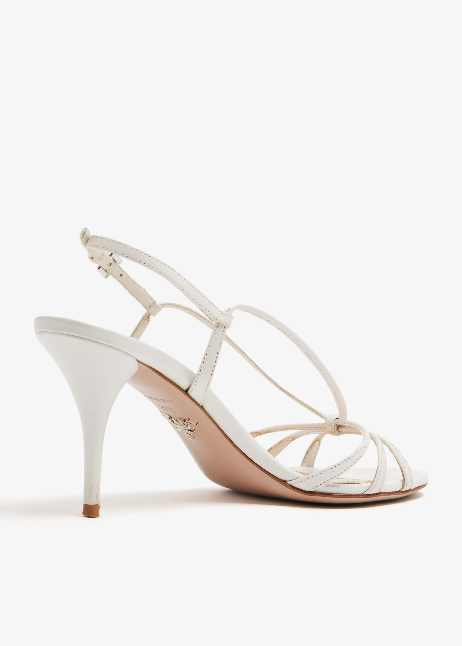 Prada Pre Loved Leather slingback sandals for Women White in UAE