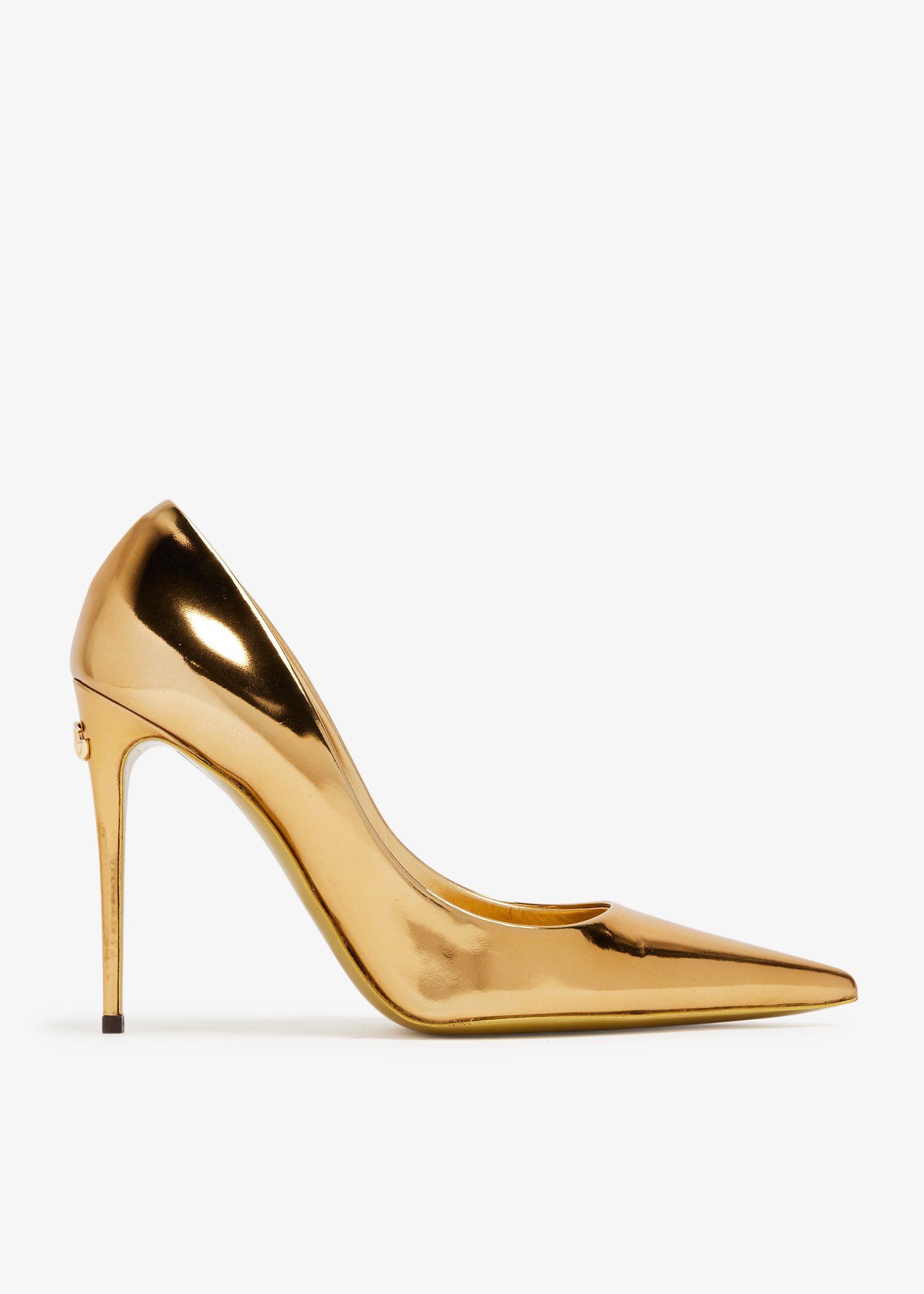 Gold leather pumps best sale