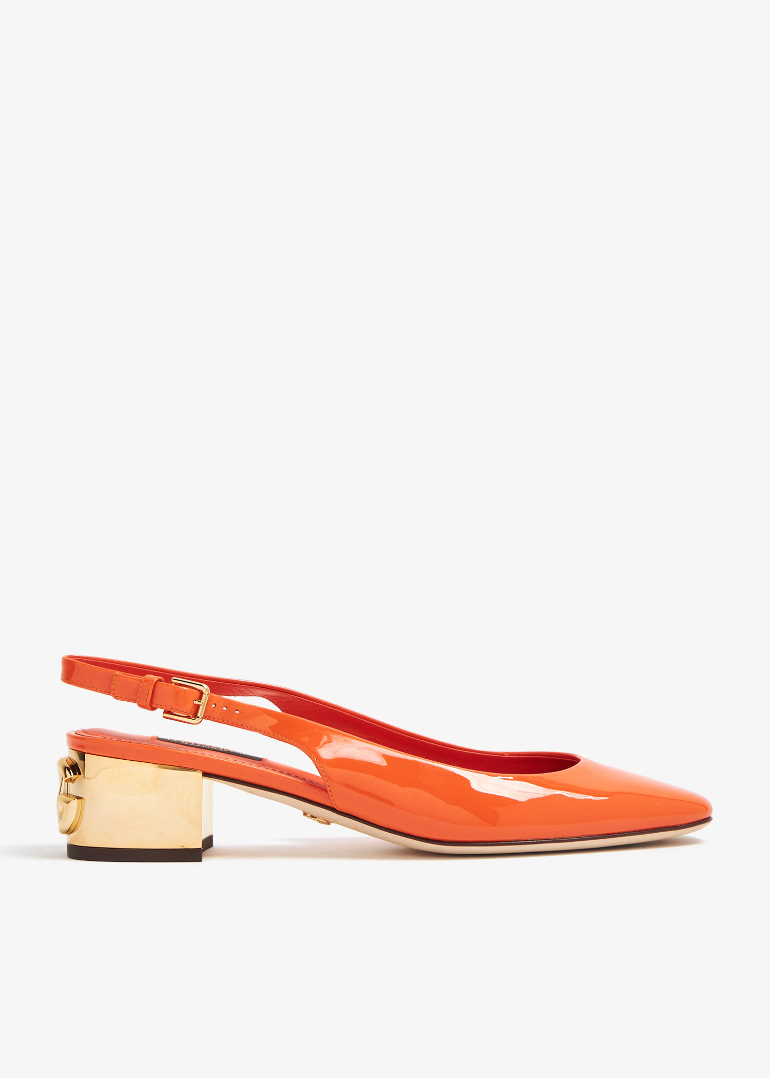 

Patent leather pumps, Orange