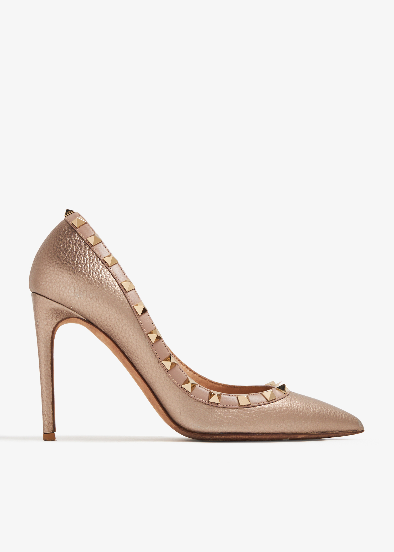 Valentino garavani rockstud metallic leather outlet pumps