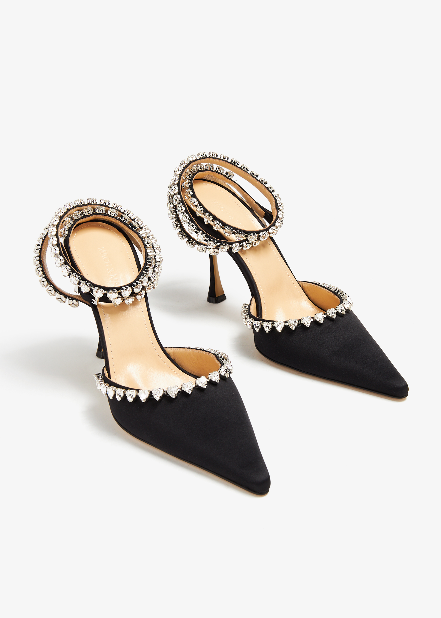 

Audrey crystal heart pumps, Black