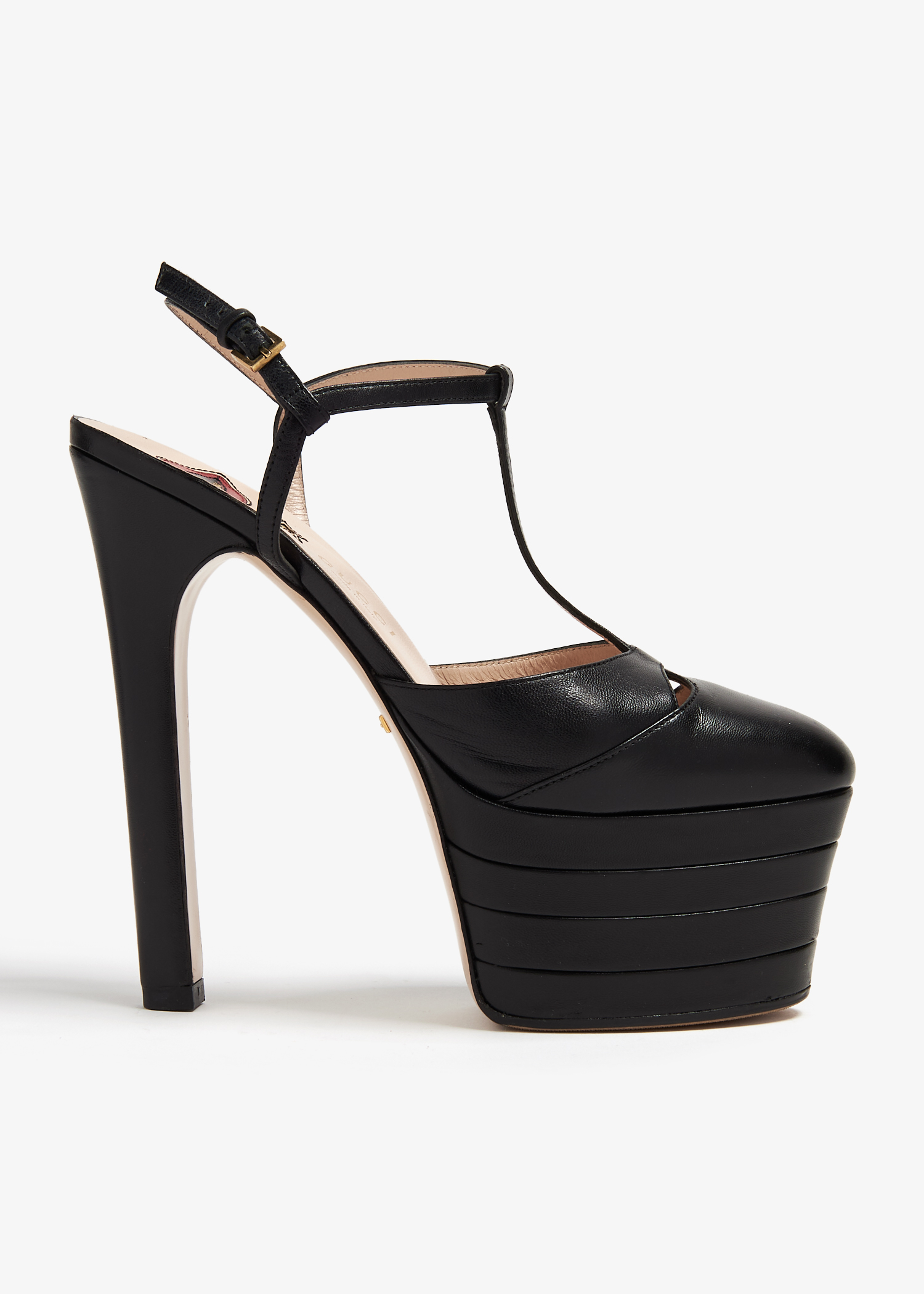 

Angel T-strap platform pumps, Black