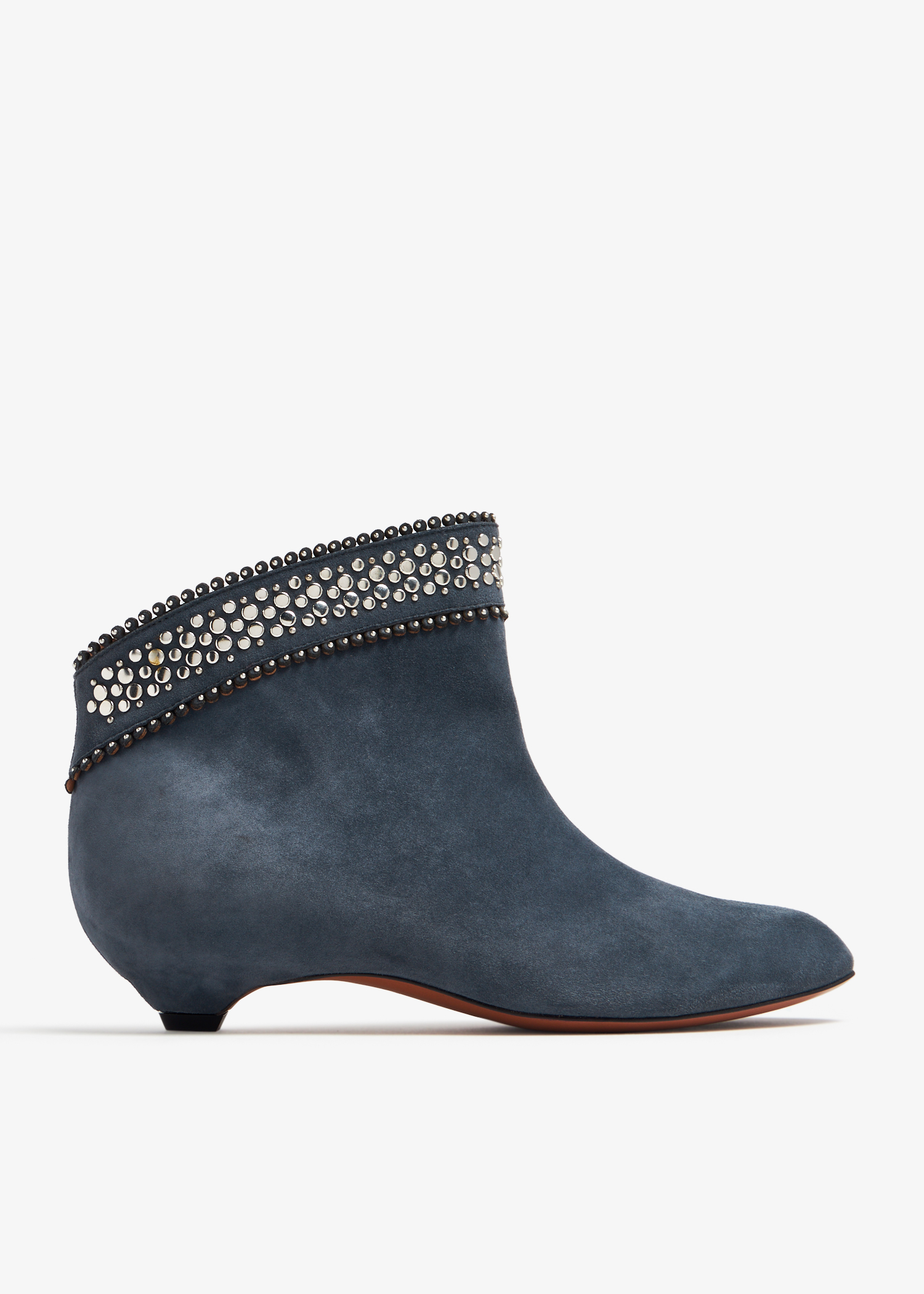 

Studded suede ankle boots, Blue