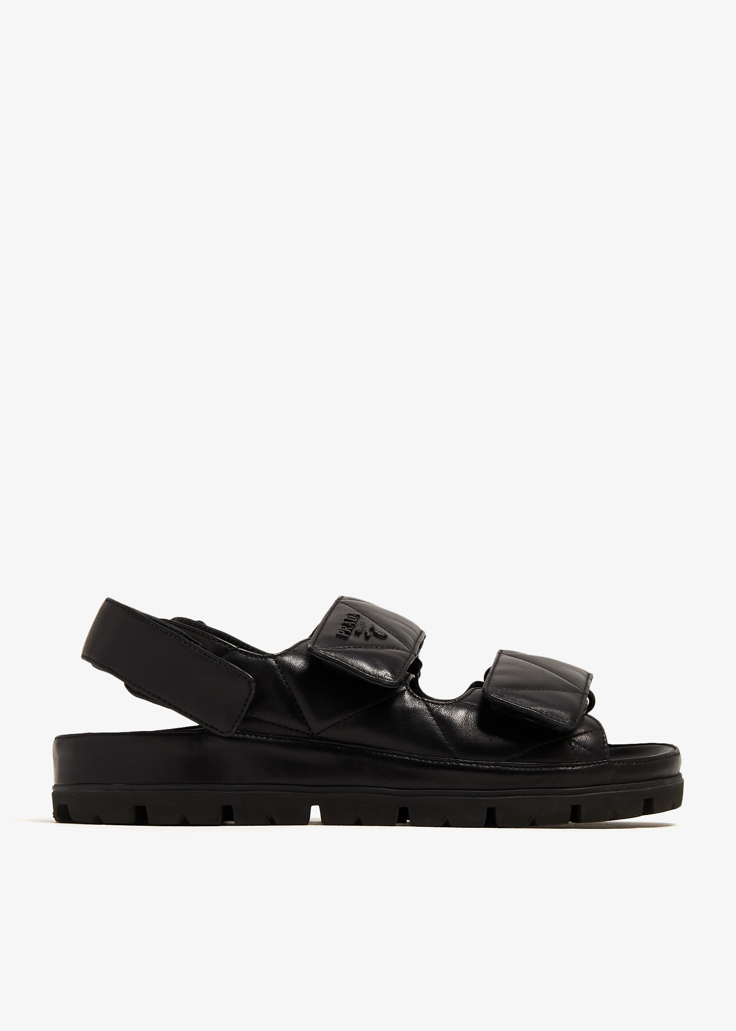 

Padded nappa leather sandals, Black