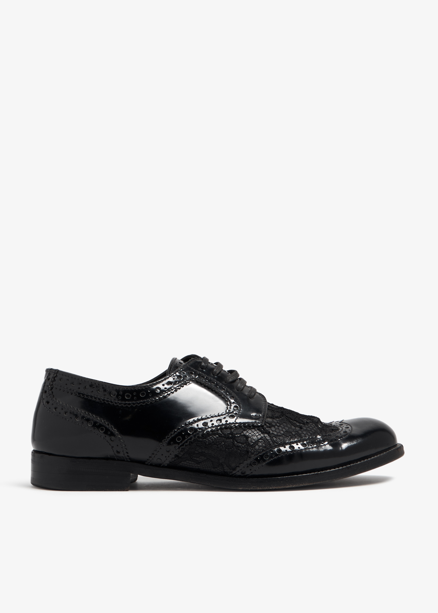 

Lace-Trim Derby shoes, Black