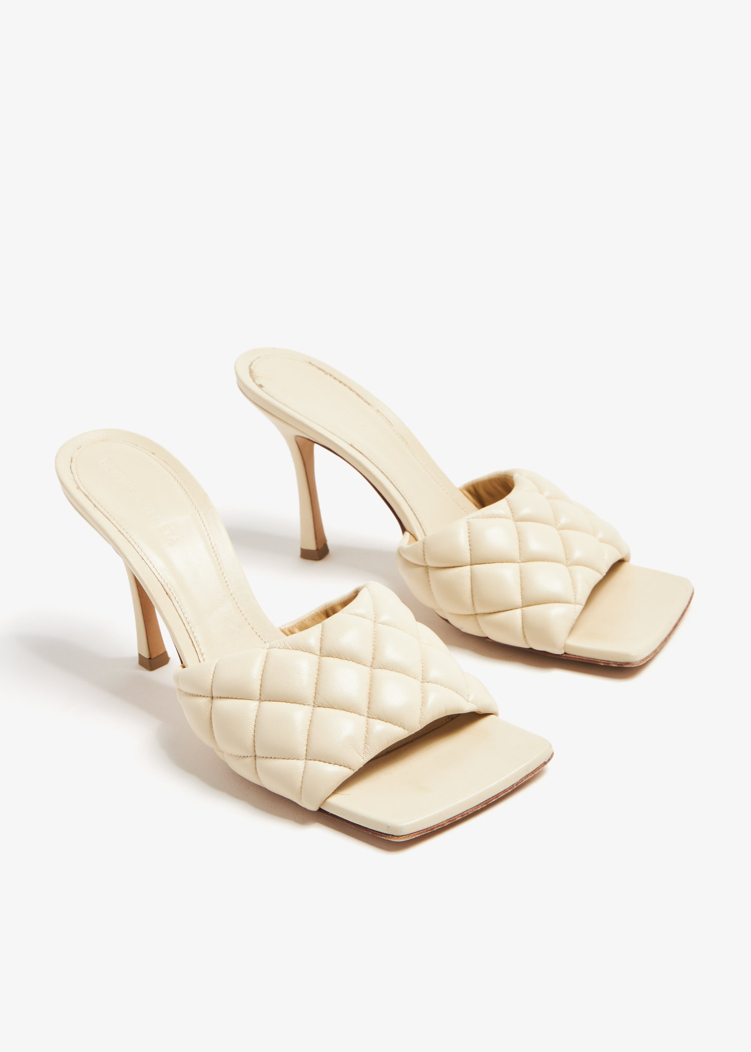 

Stretch padded mules, White