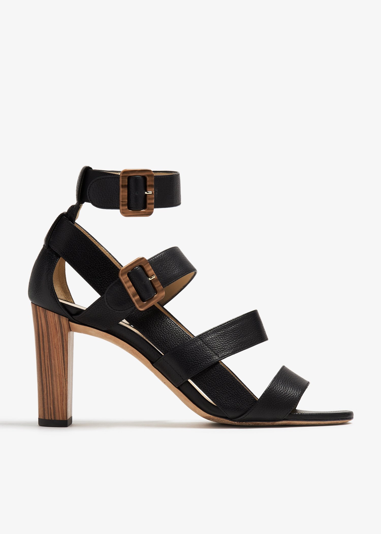 

Buckle heeled sandals, Black