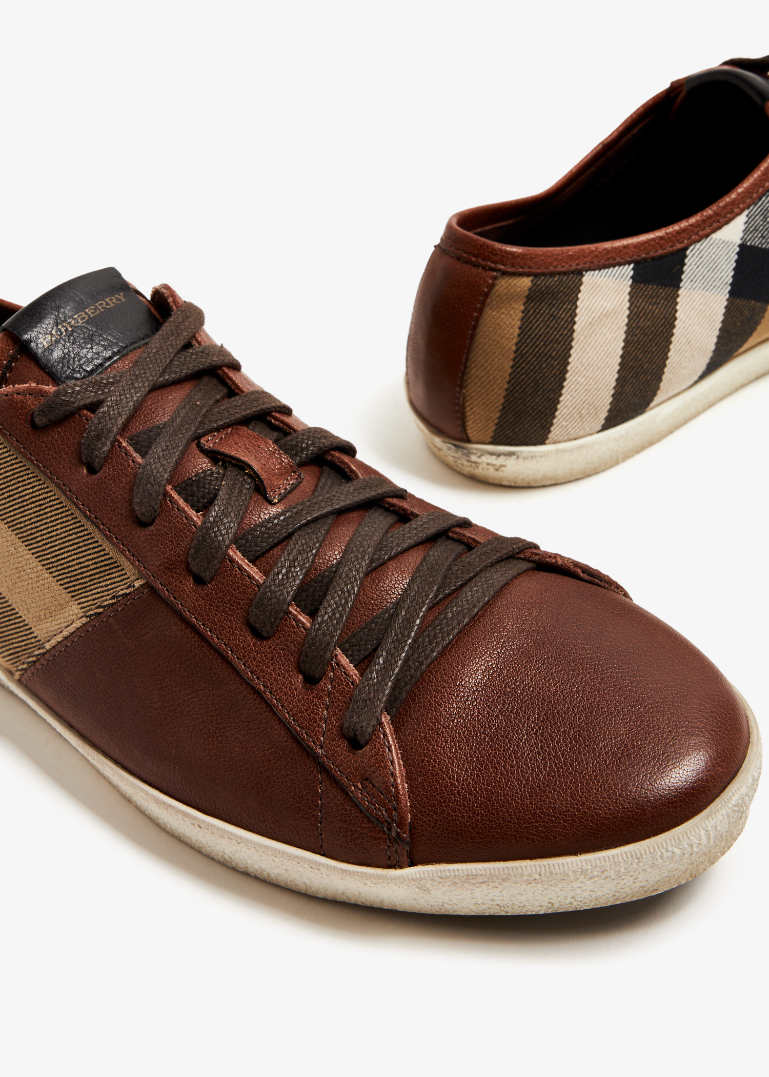 Burberry Brown Check store First Walkers Sneakers