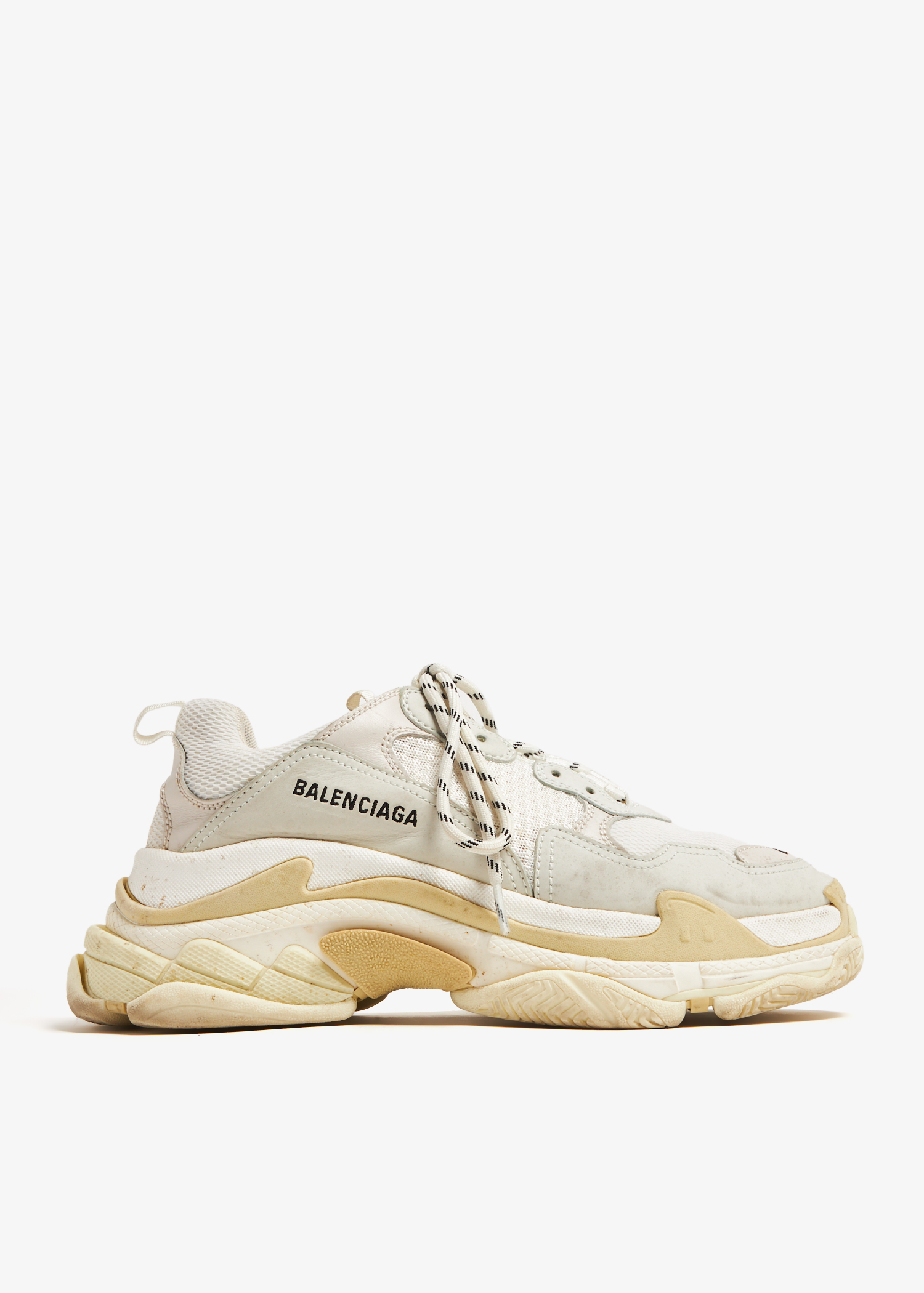 Balenciaga triple s white suede best sale