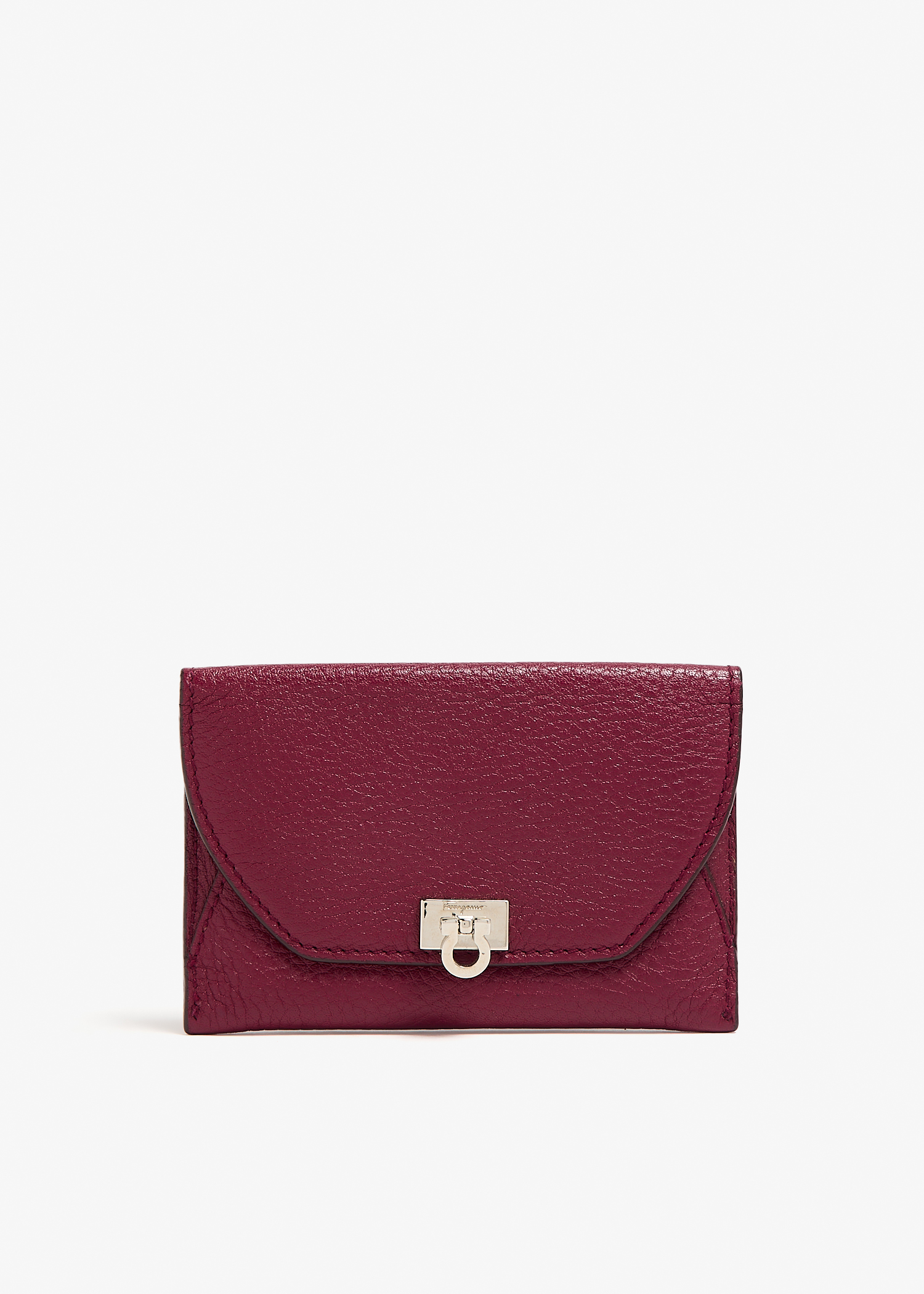 

Gancini card holder, Burgundy