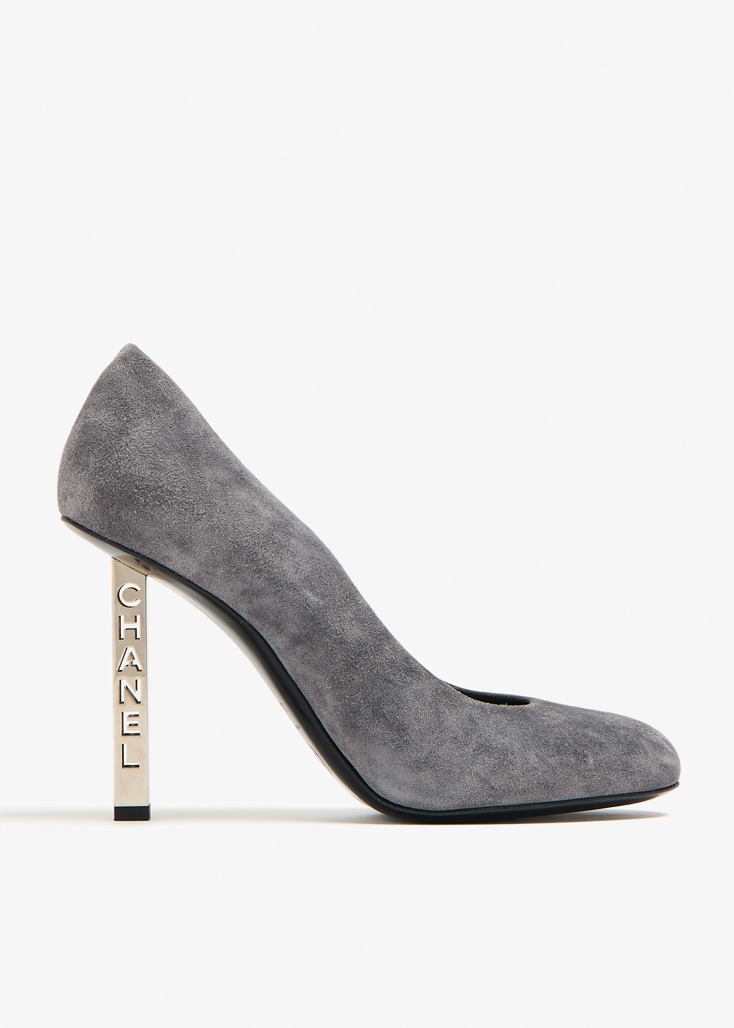 

Logo-embossed pumps, Grey