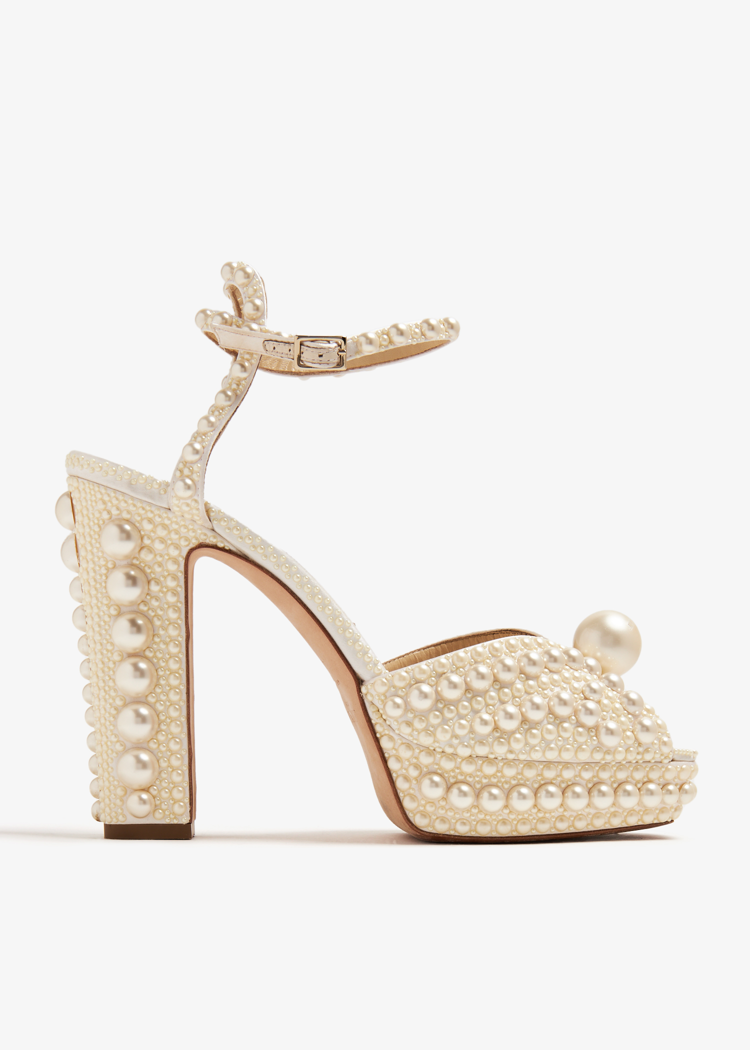 

Sacaria pearl-embellished platform sandals, White