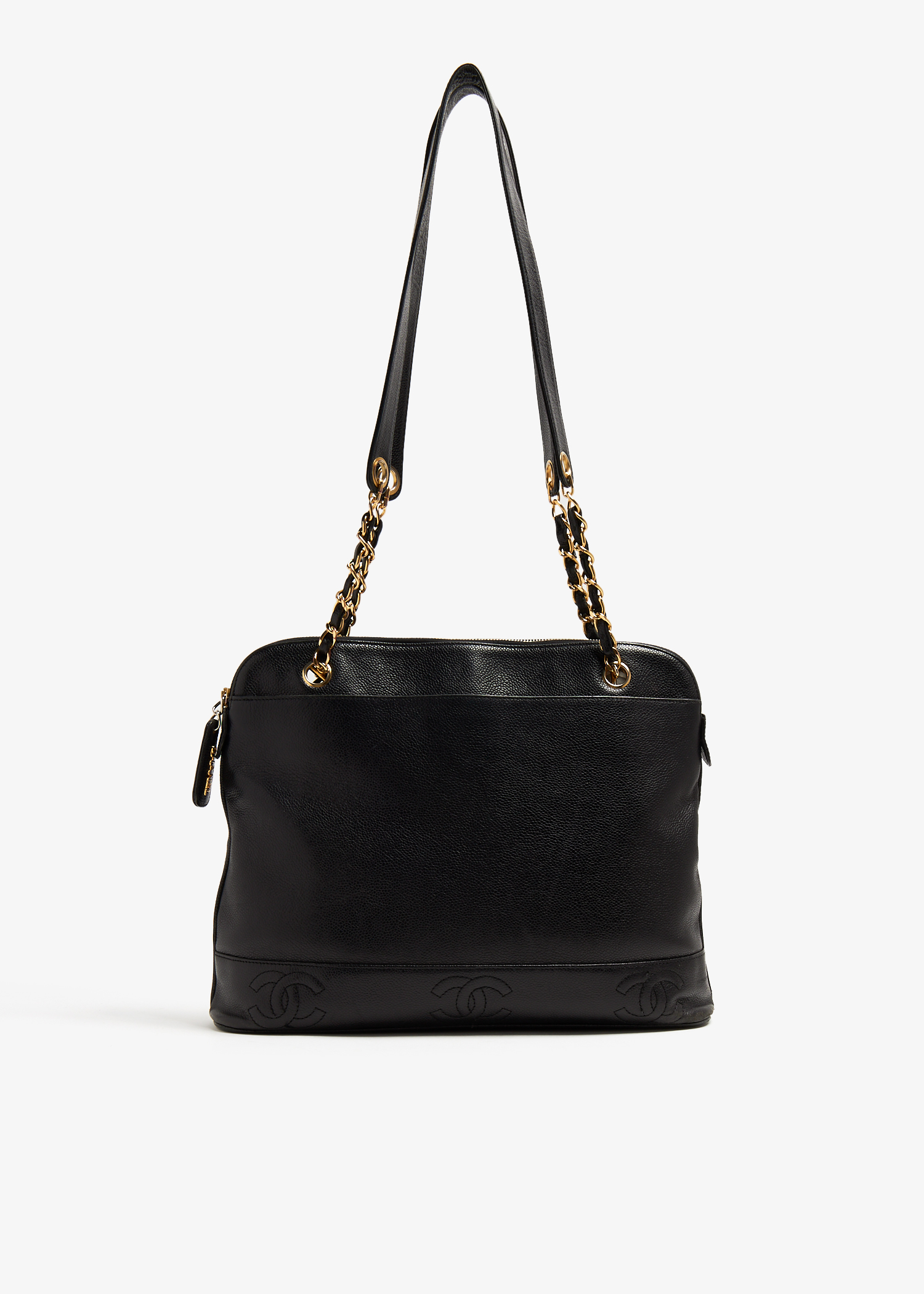 

Medium Vintage CC chain tote bag, Black