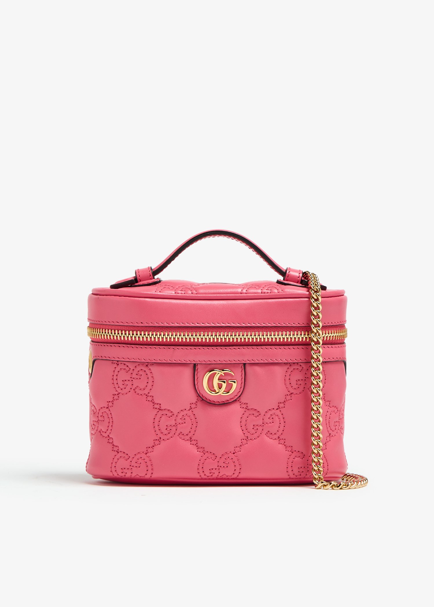 

GG Matelassé top handle mini bag, Pink