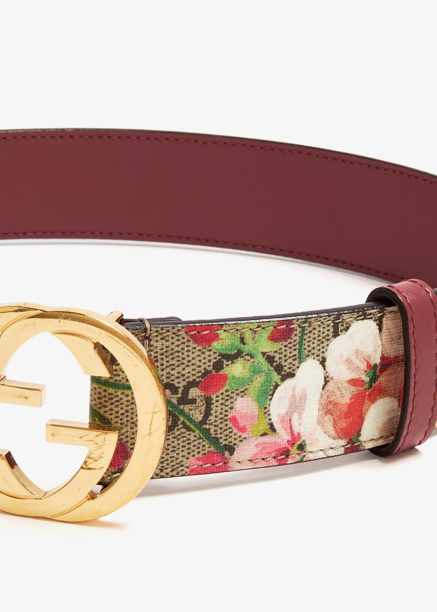 Gucci Pre Loved GG Supreme Bloom belt for Women Printed in UAE Level Shoes