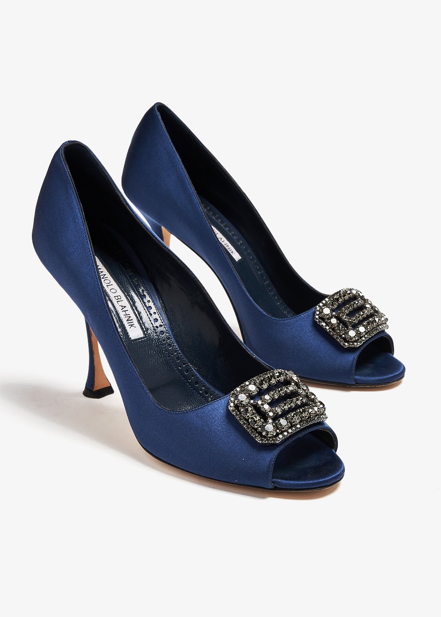 Manolo Blahnik Pre-Loved Matik crystal-embellished pumps for Women - Navy  in Kuwait | Level Shoes