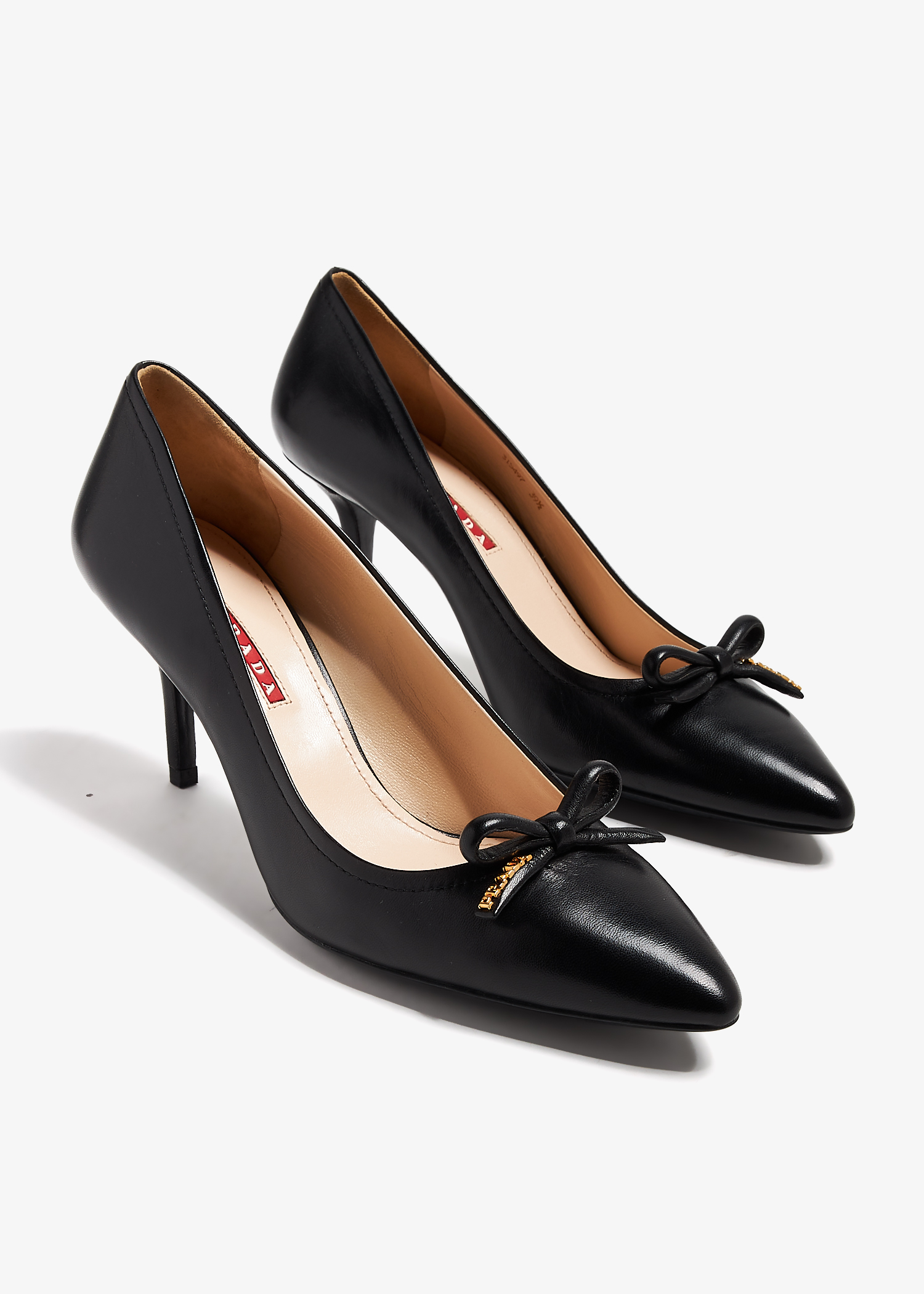 Prada bow pointy toe pump hotsell