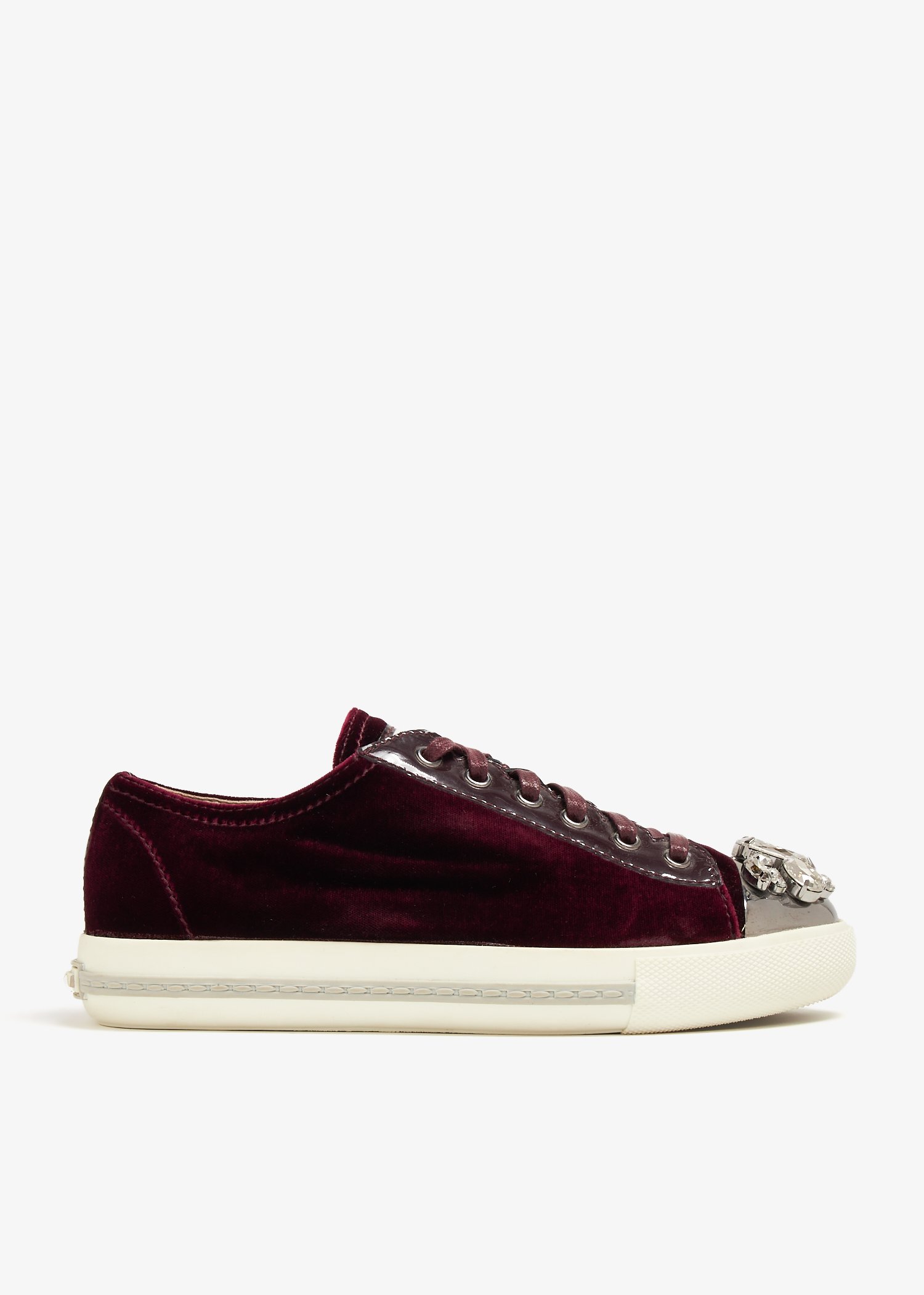 

Crystal-embellished sneakers, Burgundy