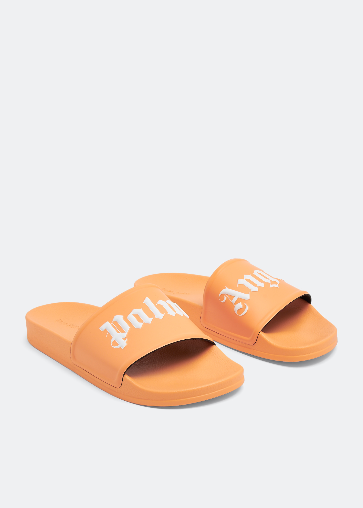 Palm Angels Logo print slides for Men Orange in UAE Level Shoes