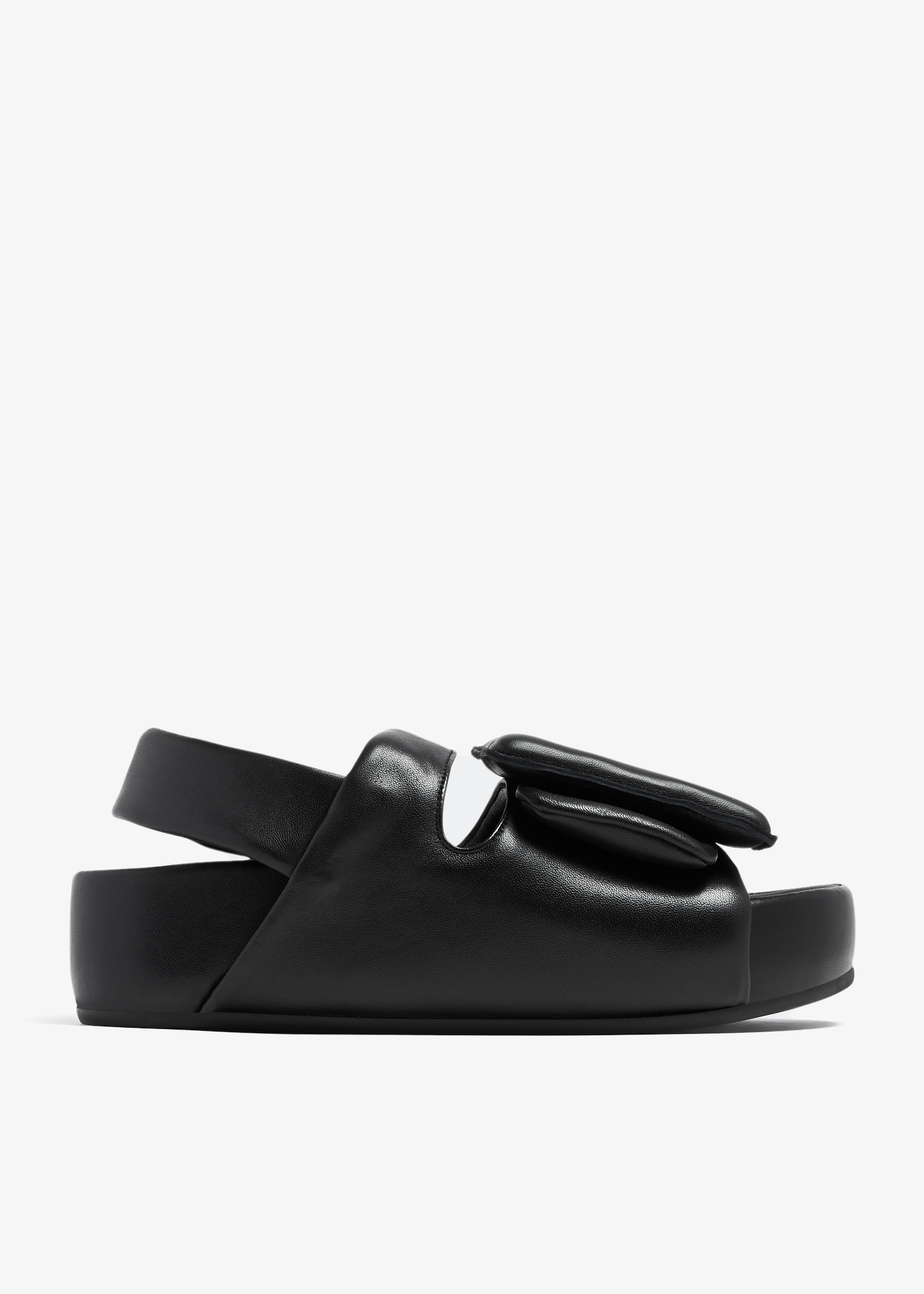 

Puffy slingback sandals, Black