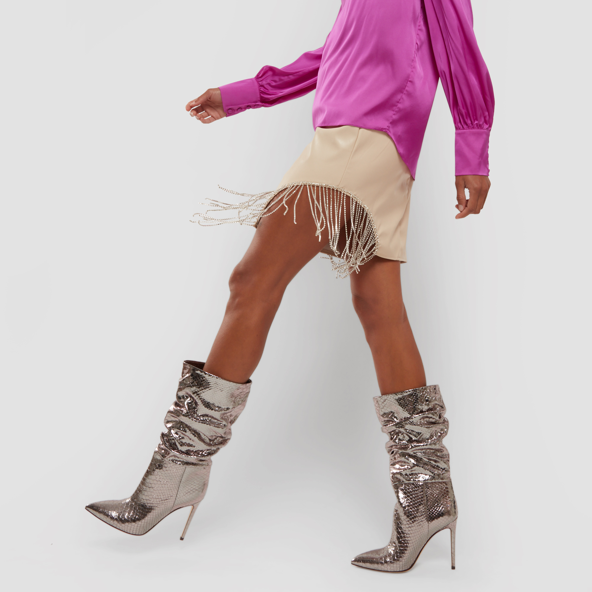 

Slouchy boots, Silver