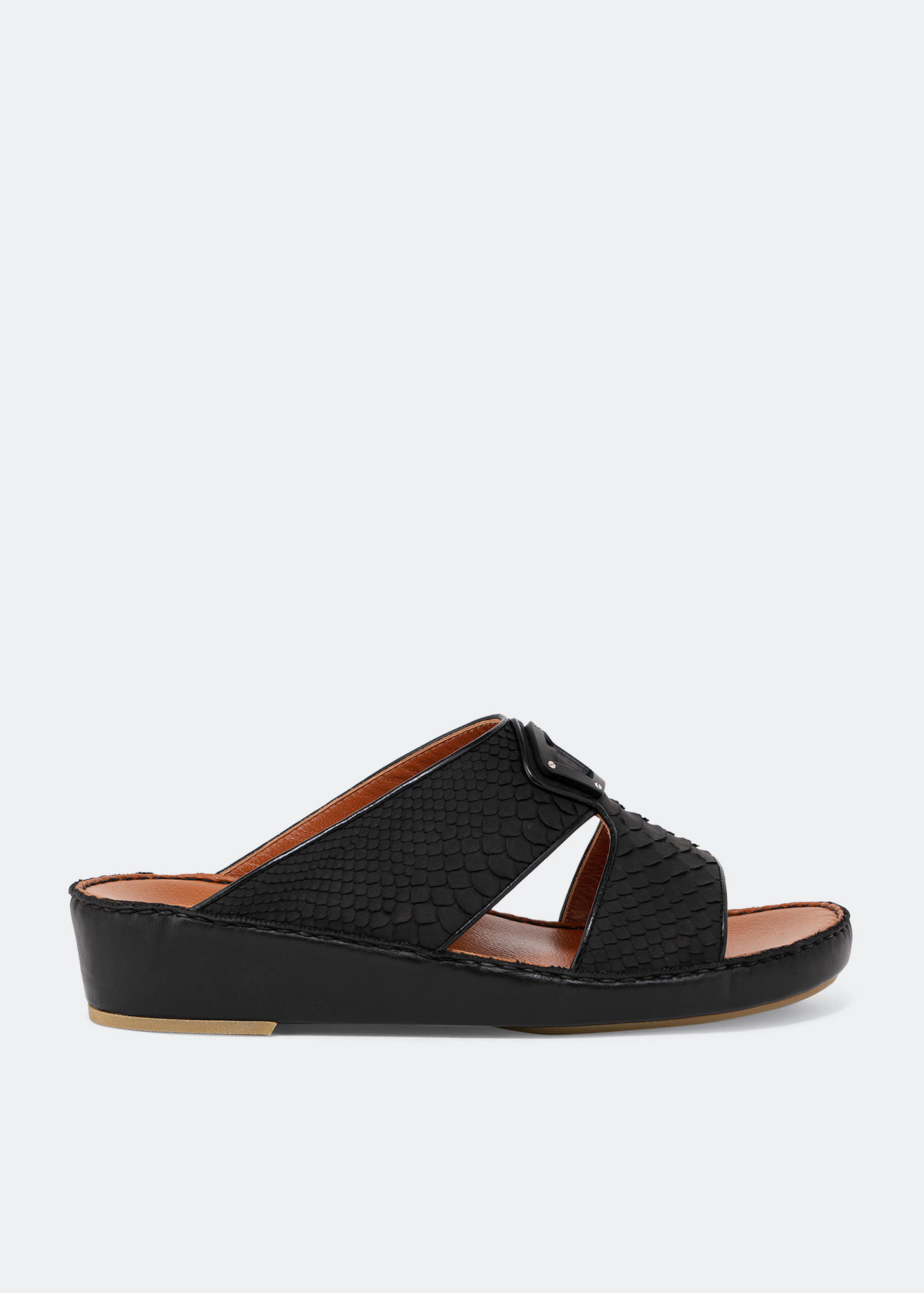 

Peninsula python sandals, Black