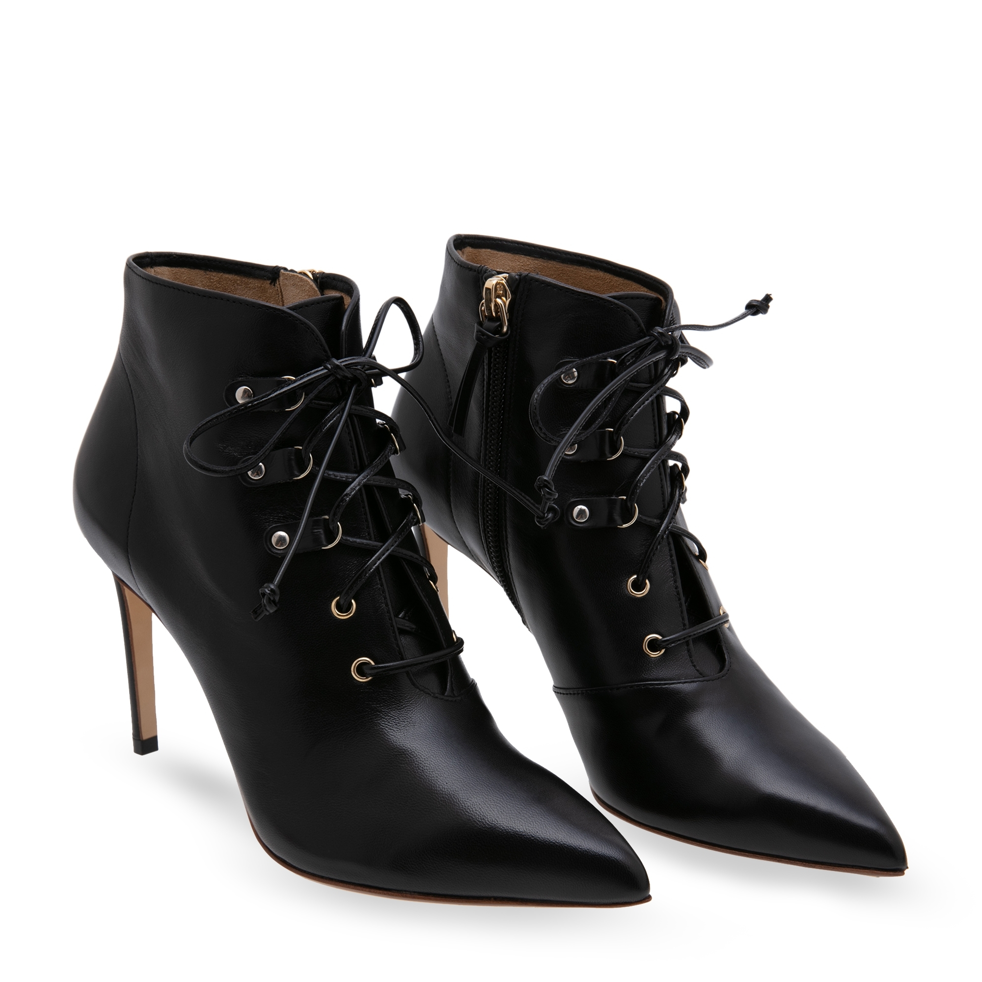 

Leather booties, Black