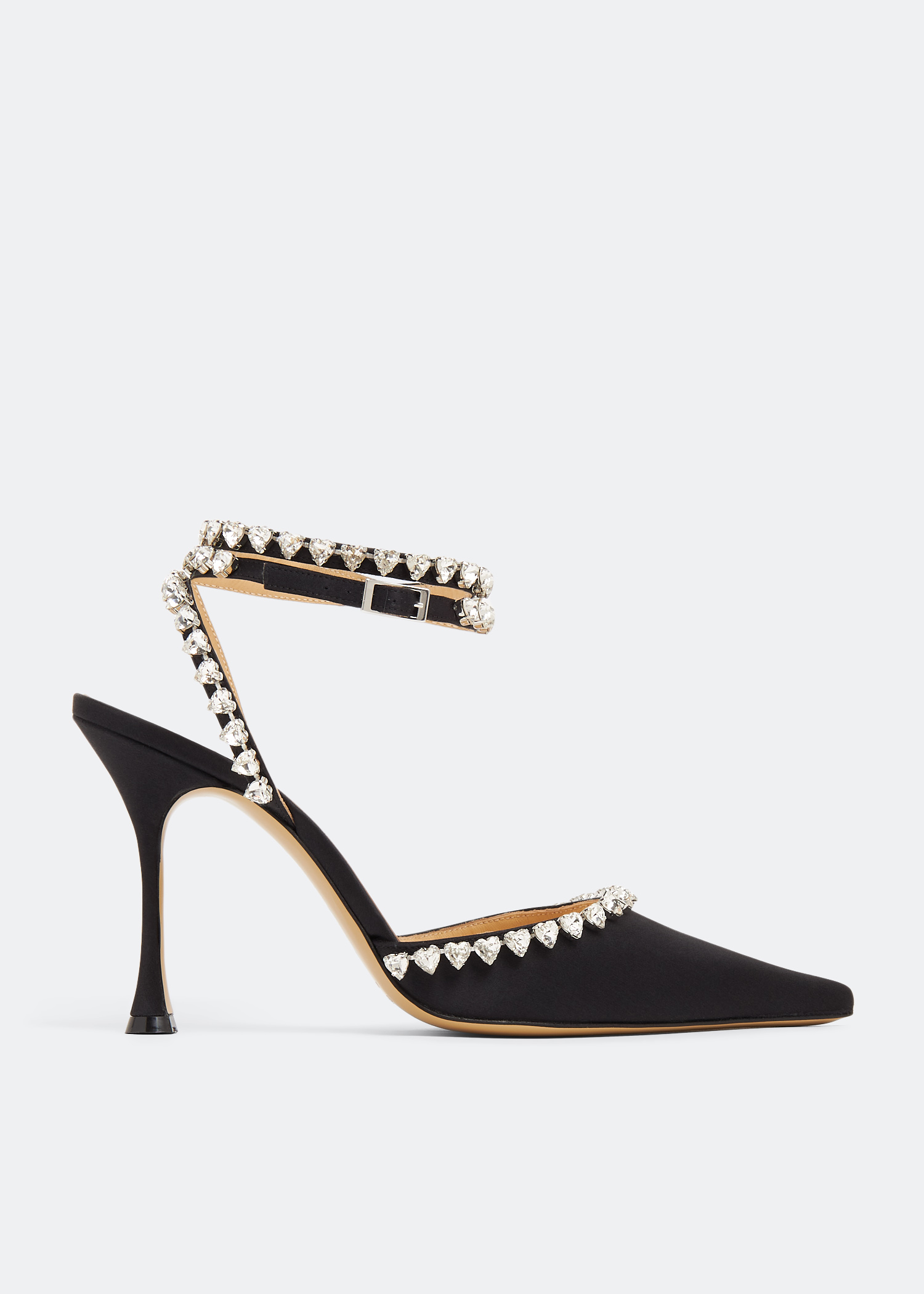 

Audrey crystal heart pumps, Black