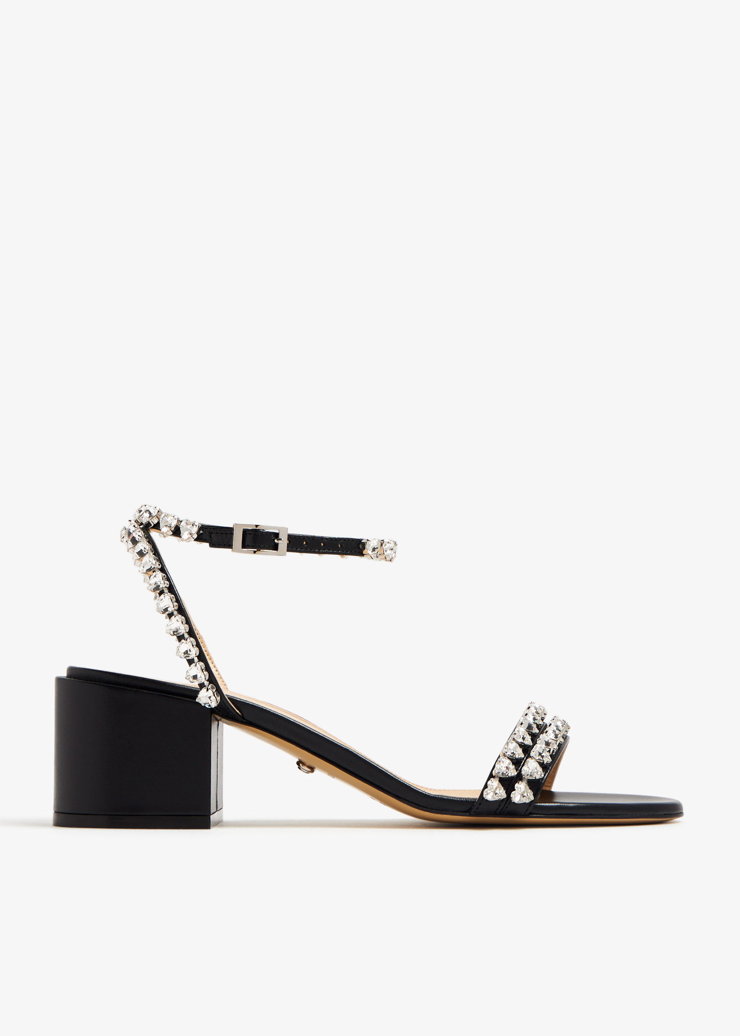 

Audrey crystal heart sandals, Black