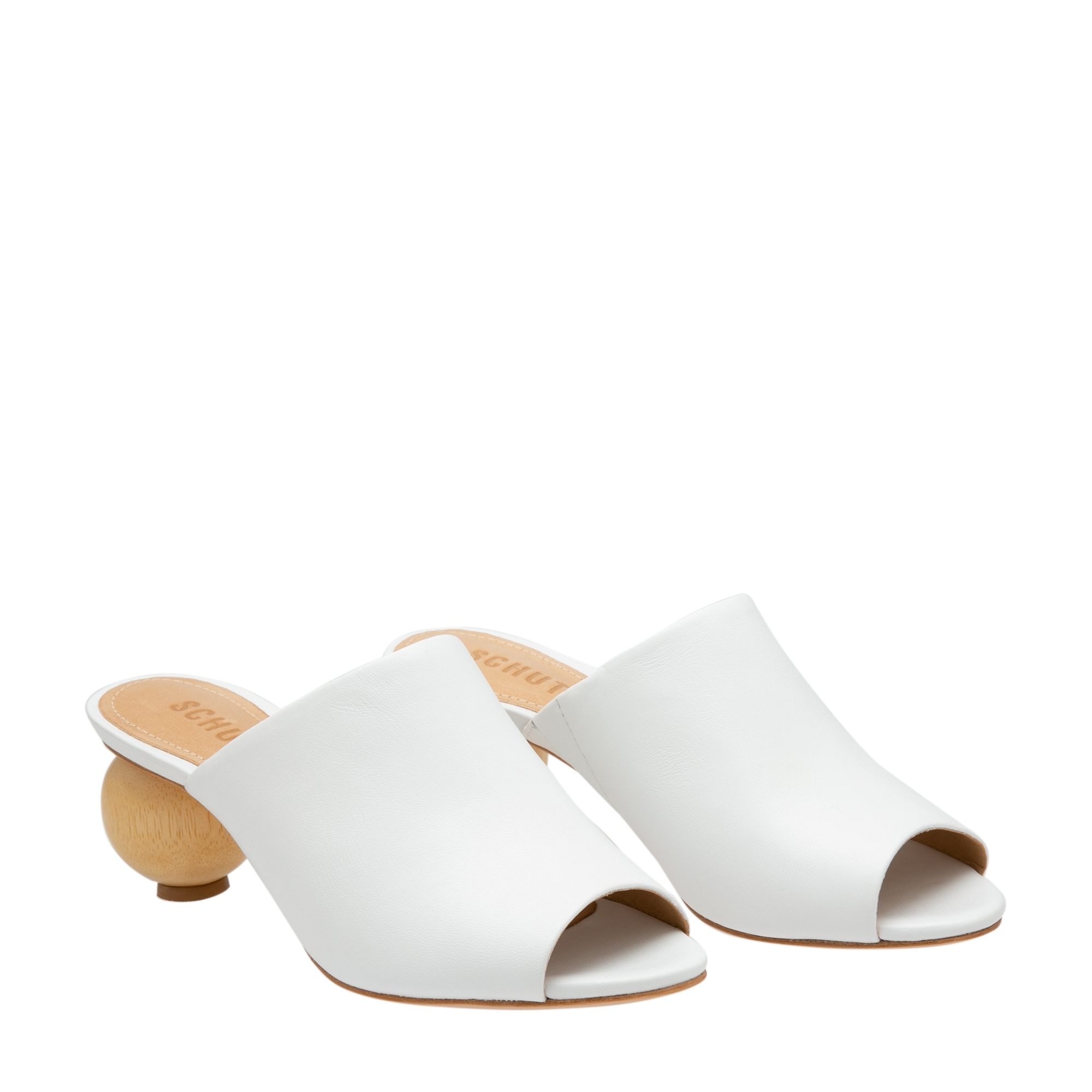 

Open-toe mules, White