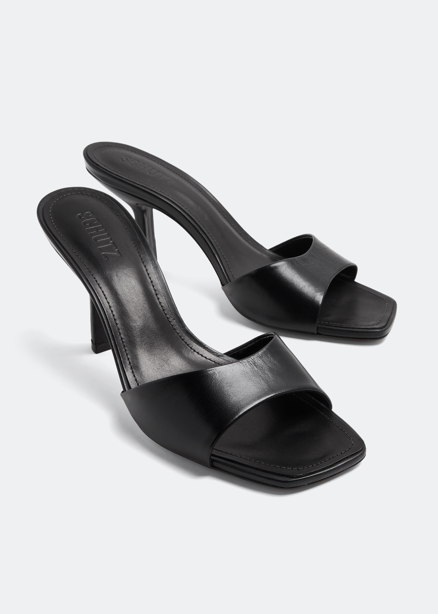 Schutz black online sandals